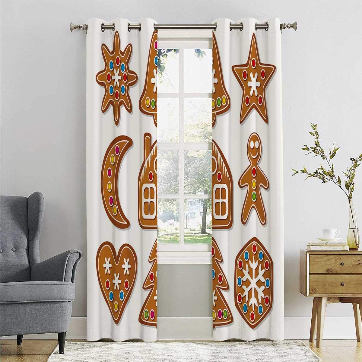 HELLOLEON 100% Blackout Lining Curtain Sugar Biscuits Full Shading Treatment Kitchen Insulation Curtain W52 x L54 Inch