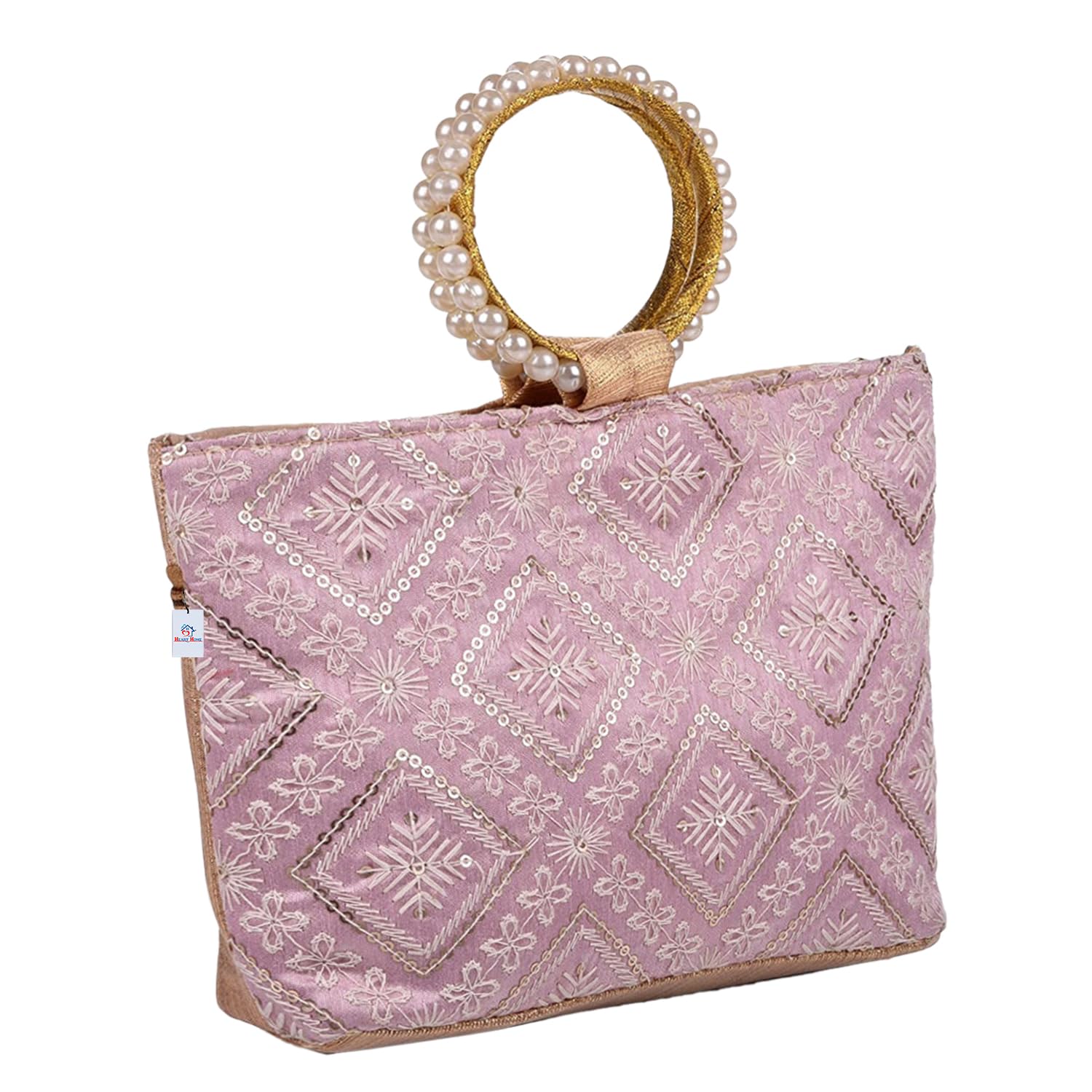 Heart Home Clutch Bag | Zig Zag Chicken Silk Embroidery | Moti Churi Handle | Hand Purse for Woman | Party Bags for Woman | Wedding Clutch Purse | Purple (B0C7MRNSMC) Amazon Price History, Amazon Price Tracker