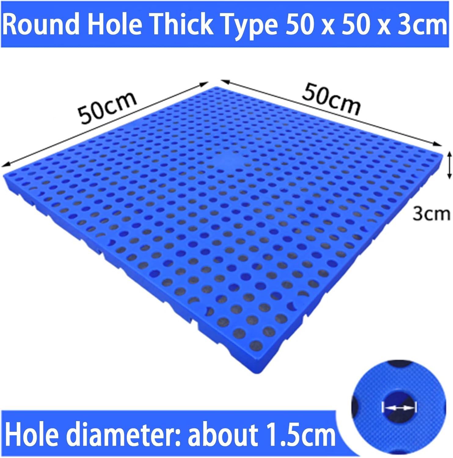 Breathable Plastic Pallets, Lightweight Grid Ventilation Tray, Indoor Outdoor Waterproof Storage Grid Pad for Kennel Garden Closets Basement Patio Etc,50x50x3cm