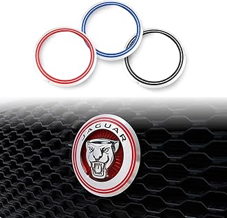 AULPEE Hood Emblem - Compatible with XE, XF, XJ,F-Type,F-Pace Accessories- 3D Classical Design - Hood Emblem in Chrome/Black Finish(Red)