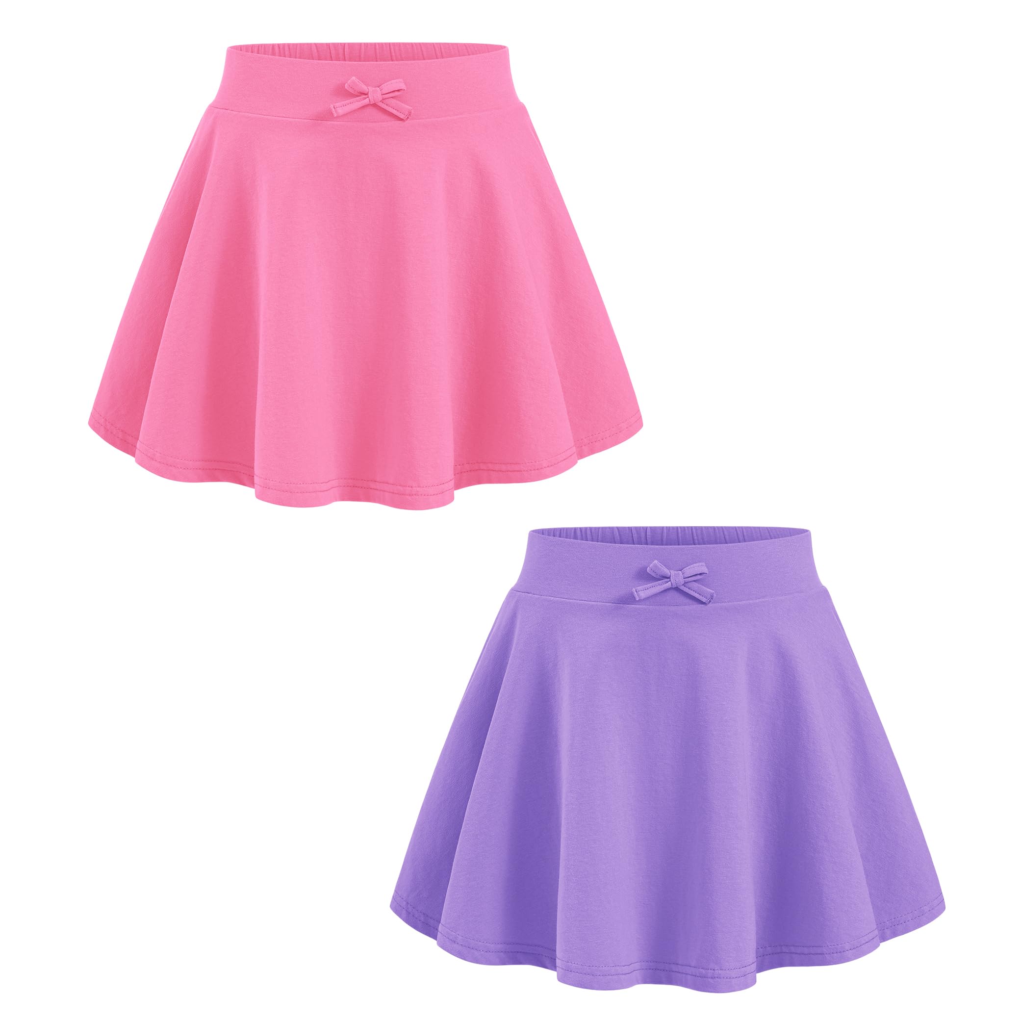 BOOPH 2 Pack Girls Skirts Toddler Athletic Uniform Skorts with Pockets