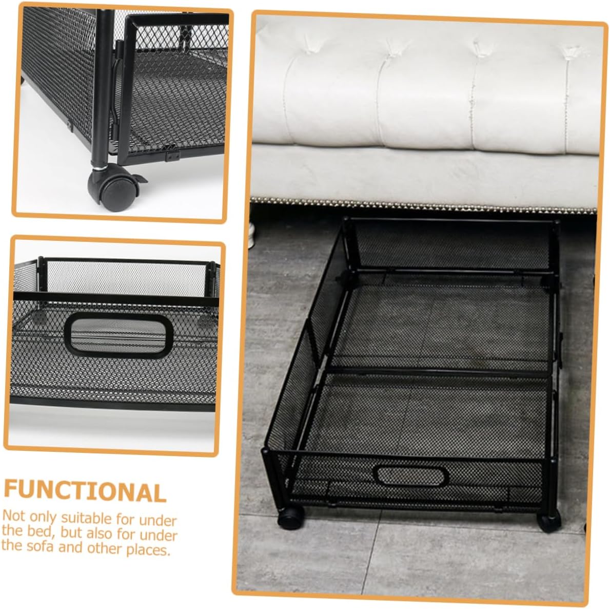 Cabilock Bed Storage Rack Bed Storage Organizer -saving Sturdy Stainless Steel Multi-purpose