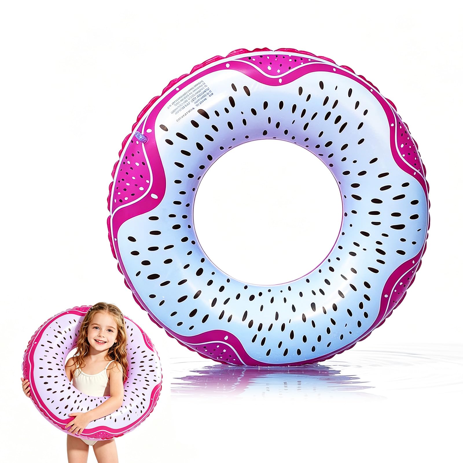 Swimming Ring Inflatable Rubber Rings for Kids Adults, 70/90cm Fruit Inflatable Pool Ring Floaties Swim Rings Water Float (Dragon, 70CM)
