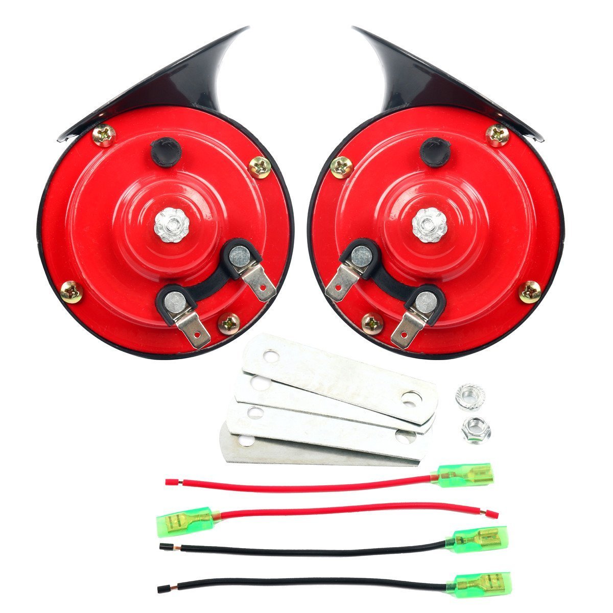 FreeTec 110dB 12V Dual Tone Car Horns, Loud Motorcycle Horn Kit, Electric Air Horn Waterproof Snail Horn for Motorbike Scooter Dirt Bike Trucks