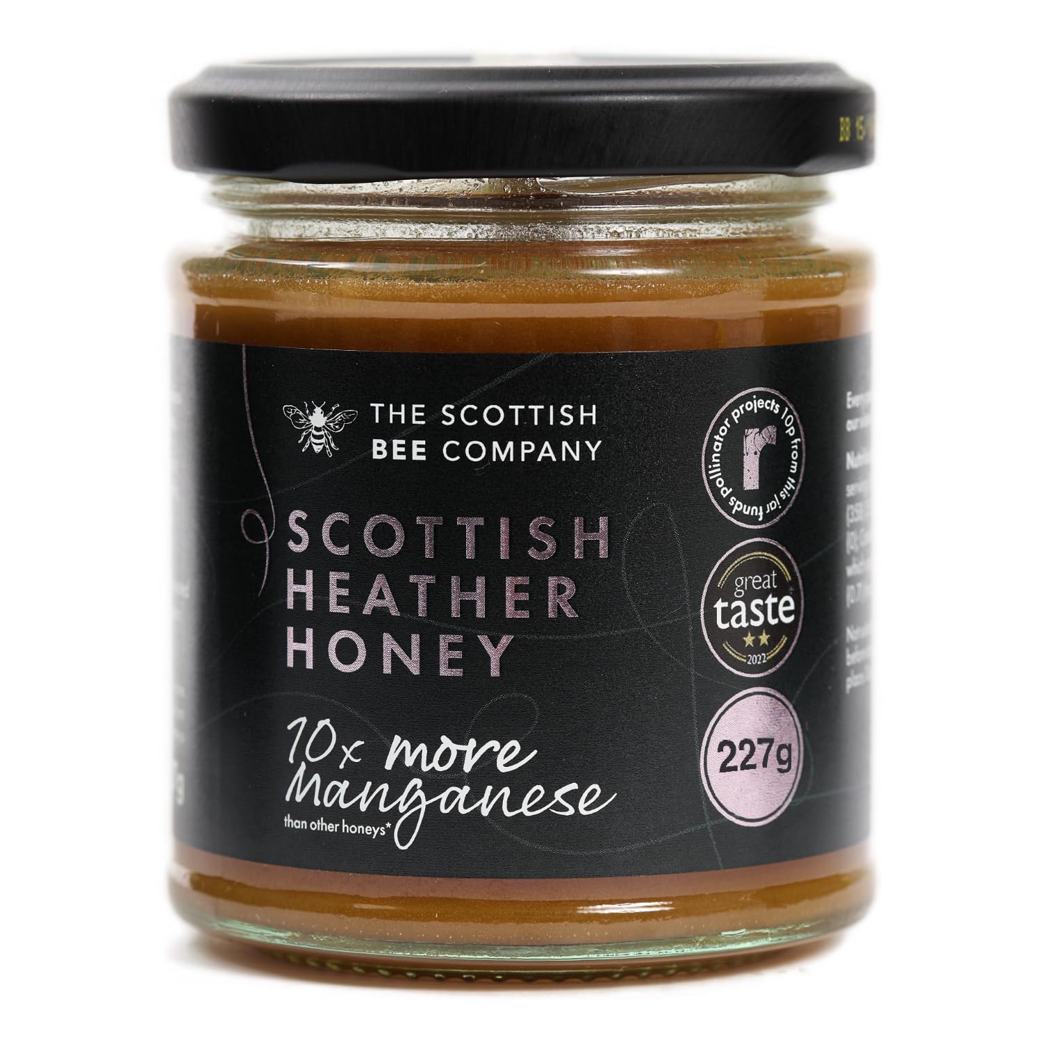 Scottish Heather Honey from The Scottish Bee Company 227g - Natural, Sweet, Soft Set Honey Made in the UK - BSI Accredited Amber Honey