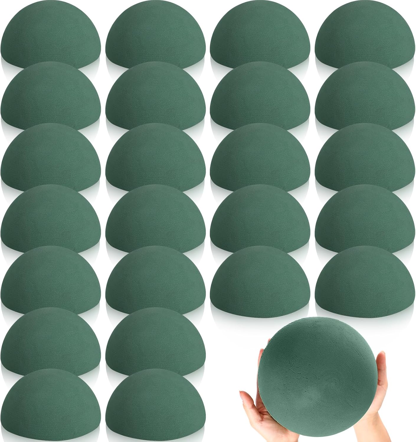 Frienda 24 Pack Floral Foam Round Large 7.5 x 3.7'' Dry Foam Half Ball Green Foam Circles Block DIY Flower Craft for Artificial Plant Floral Arrangement Supplies 7.5 x 3.7 Inch