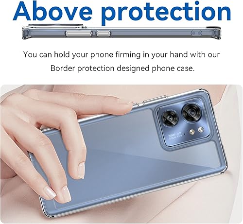 Miniatura 4 de Funda para Motorola Moto Edge 2023, delgada y ligera, cubierta de cristal de policarbonato duro, funda suave a prueba de golpes, funda de teléfono