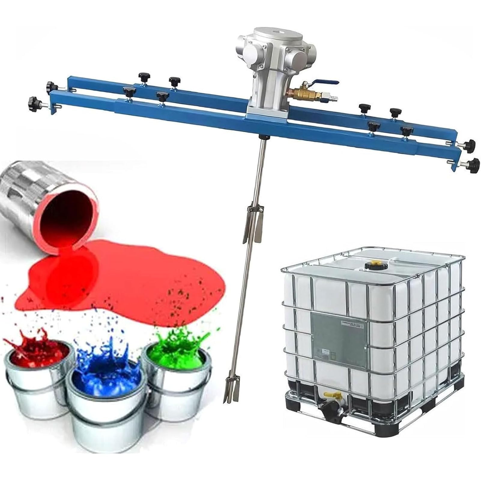 PioMue Pneumatic Paint Agitator for Liquid Mixing 3Cylinder