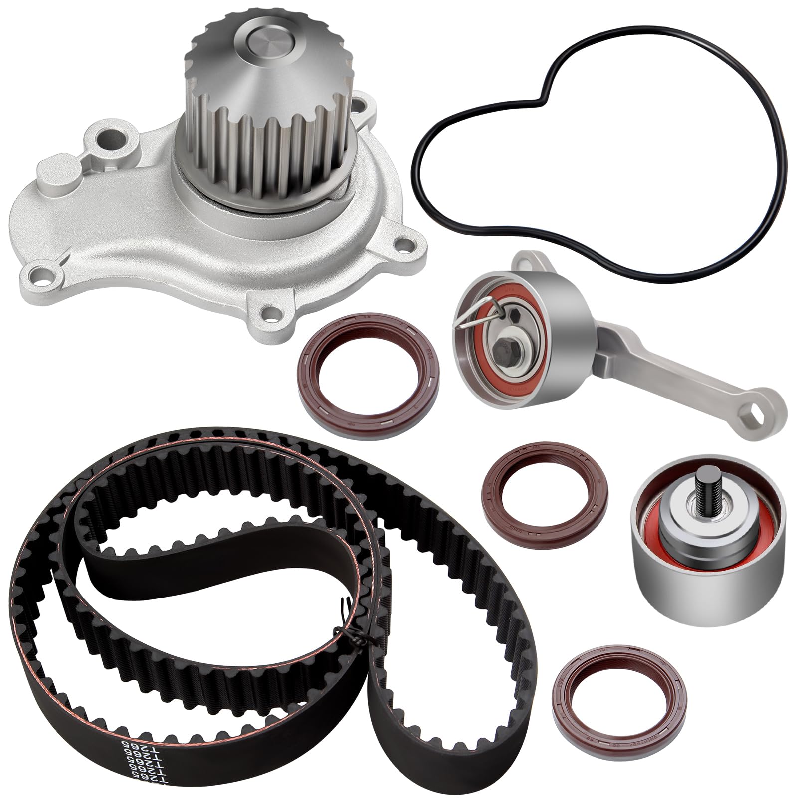 Photo 1 of ASAPE Timing Belt Kit & Water Pump with Gasket Compatible with PCI TS26265 ITM265 for 2.4L 98-00 Breeze, 96-02 Caravan, 95-00 Cirrus, 01-02 PT Cruiser, 96-02 Sebring, 95-02 Stratus, 00-02 Voyager