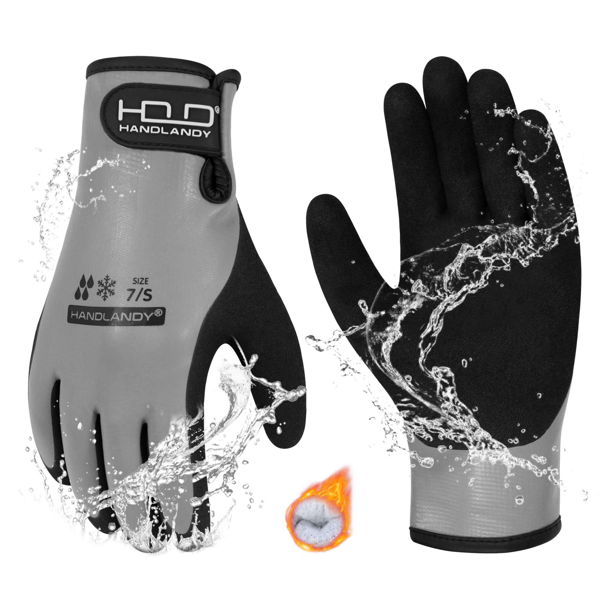 HLDD HANDLANDY Waterproof Work Gloves for Men and Women, Freezer Work Glove for Cold Weather, Thermal Winter Gloves With Grip