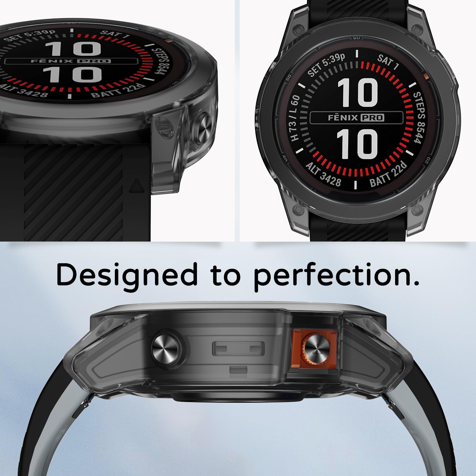 Etui ochronne do zegarka Garmin Fenix 7X Pro / Fenix 7X / Epix Pro 51 mm, TPU etui ochronne odporne na uderzenia i pęknięcia, Slim Fall, etui na smartwatch, ochrona smartwatchów, ochrona