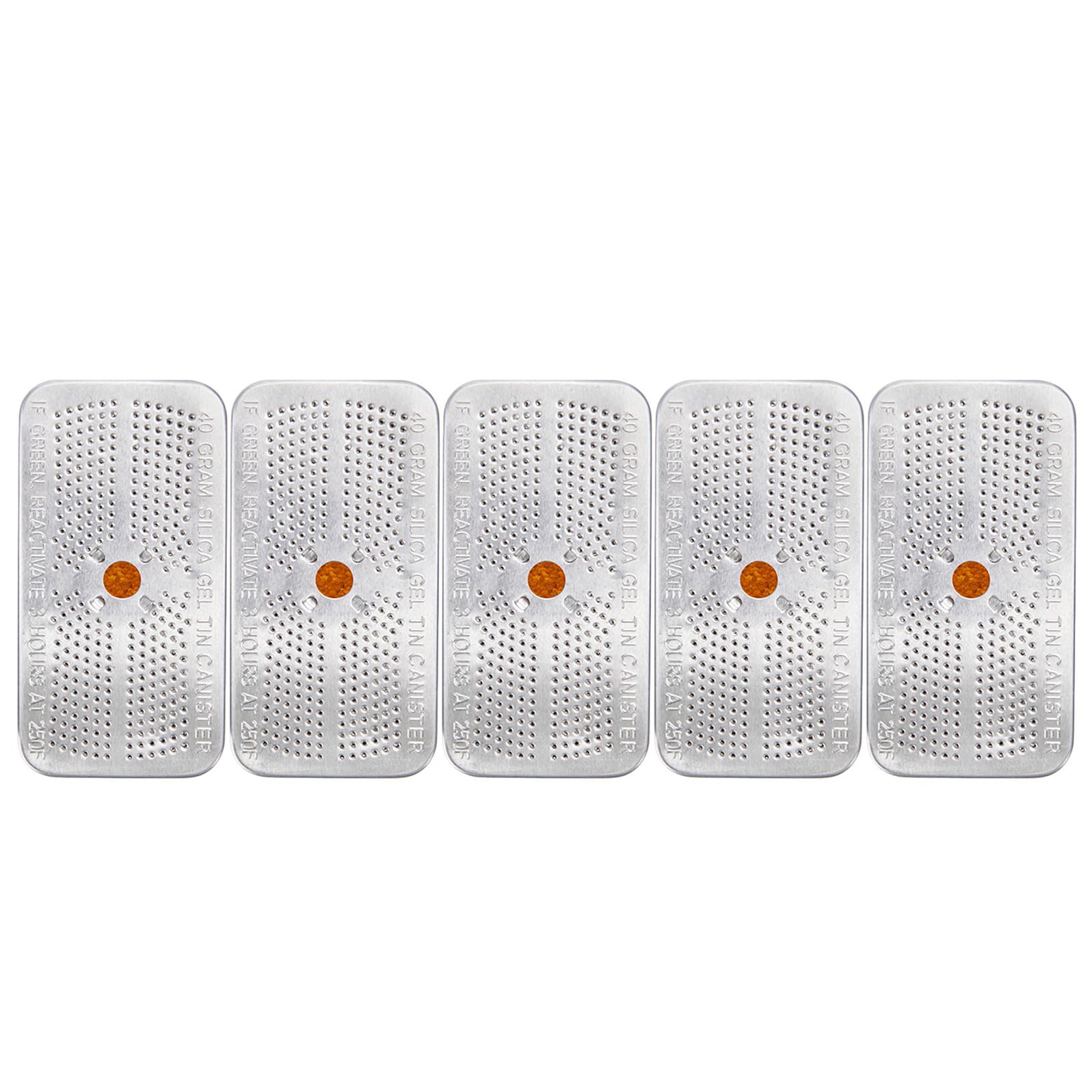 SECFOU 5 Pezzi Bustine Essiccanti Gel di Silice da 40 Gram in Alluminio Assorbimento Umidità Sicuro per Elettronica e Raccolte Materiali