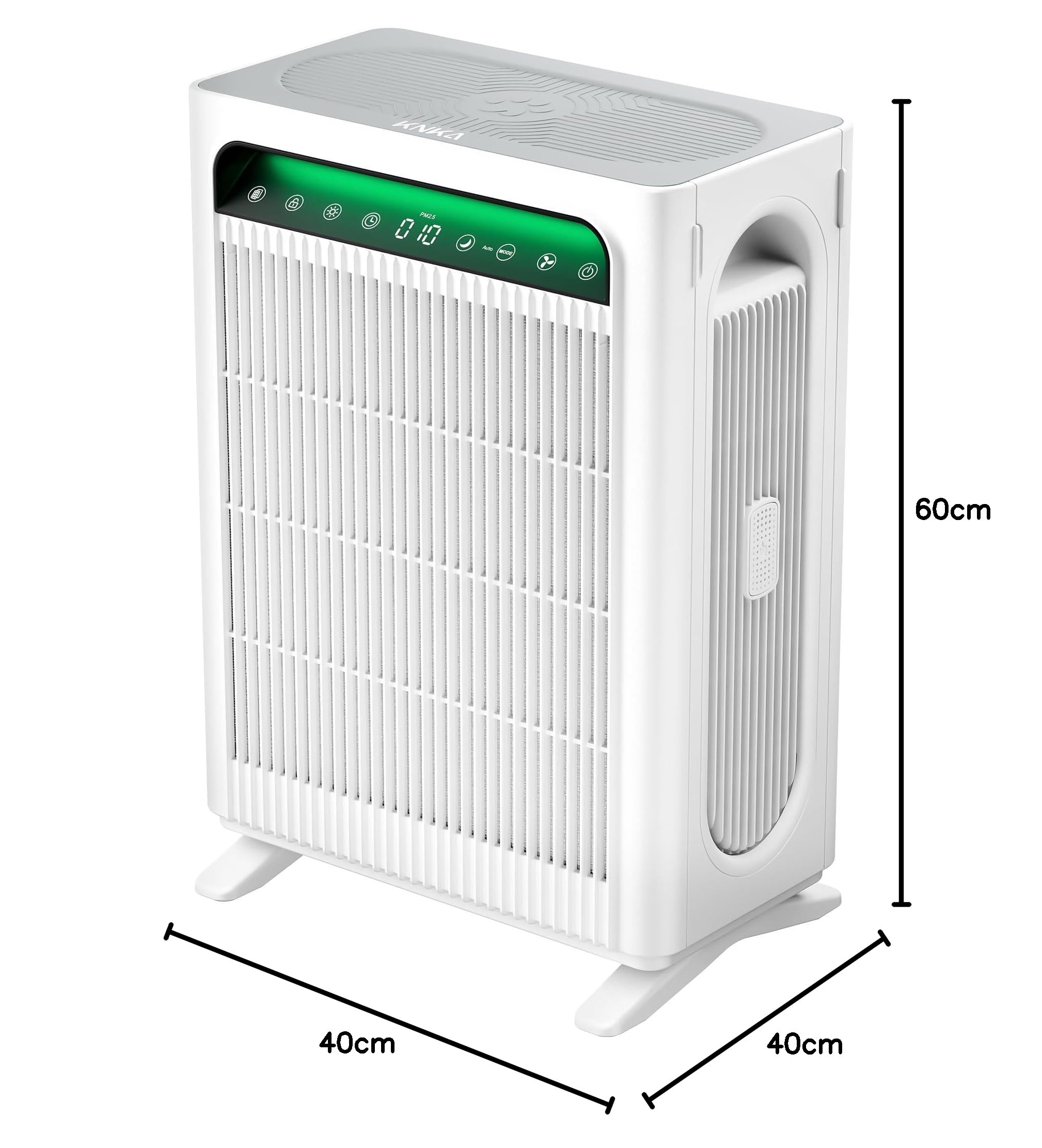 KNKA Oczyszczacz powietrza oczyszczacz powietrza, podwójny filtr HEPA, CADR 400 m³/h, 120 m², usuwa 99,97% pyłków, sierść i zapachy, tryb automatyczny/nocny, dla palaczy i zwierząt, APH4000, biały