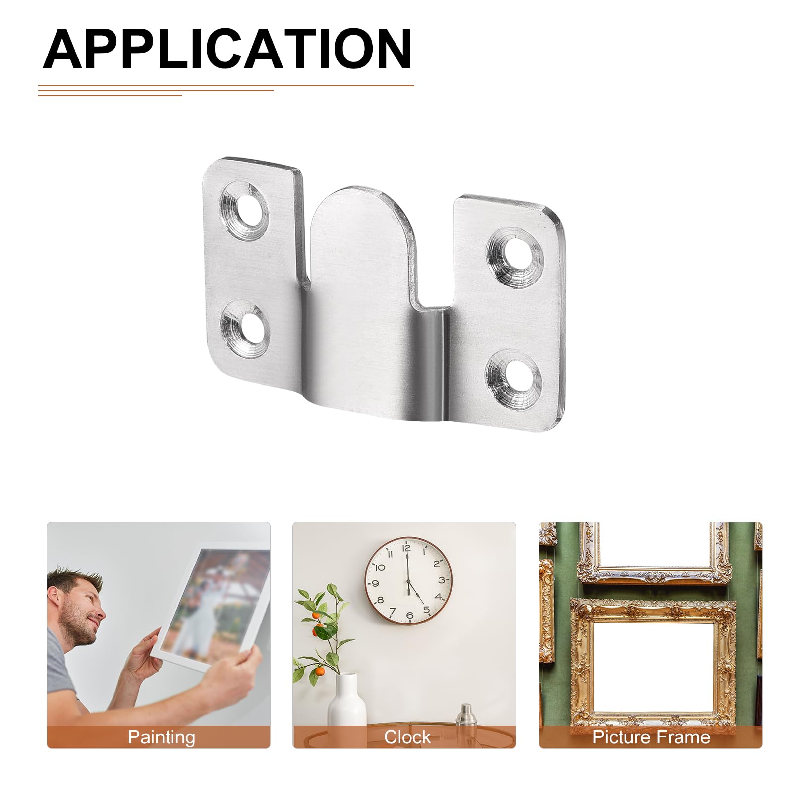 5 Pairs Metal Flush Mount Brackets - Sectional Photo Frame Connectors For Gallery Walls