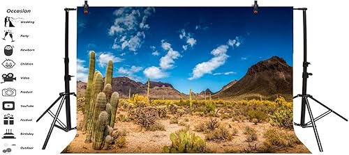 Miniatura 5 de Leyiyi 30x12 pulgadas Arazona Mountain Cactus Fotografía Fondo Desierto Puesta de Sol Cumbre Western American Viajes Senderismo Desierto Flora Nube