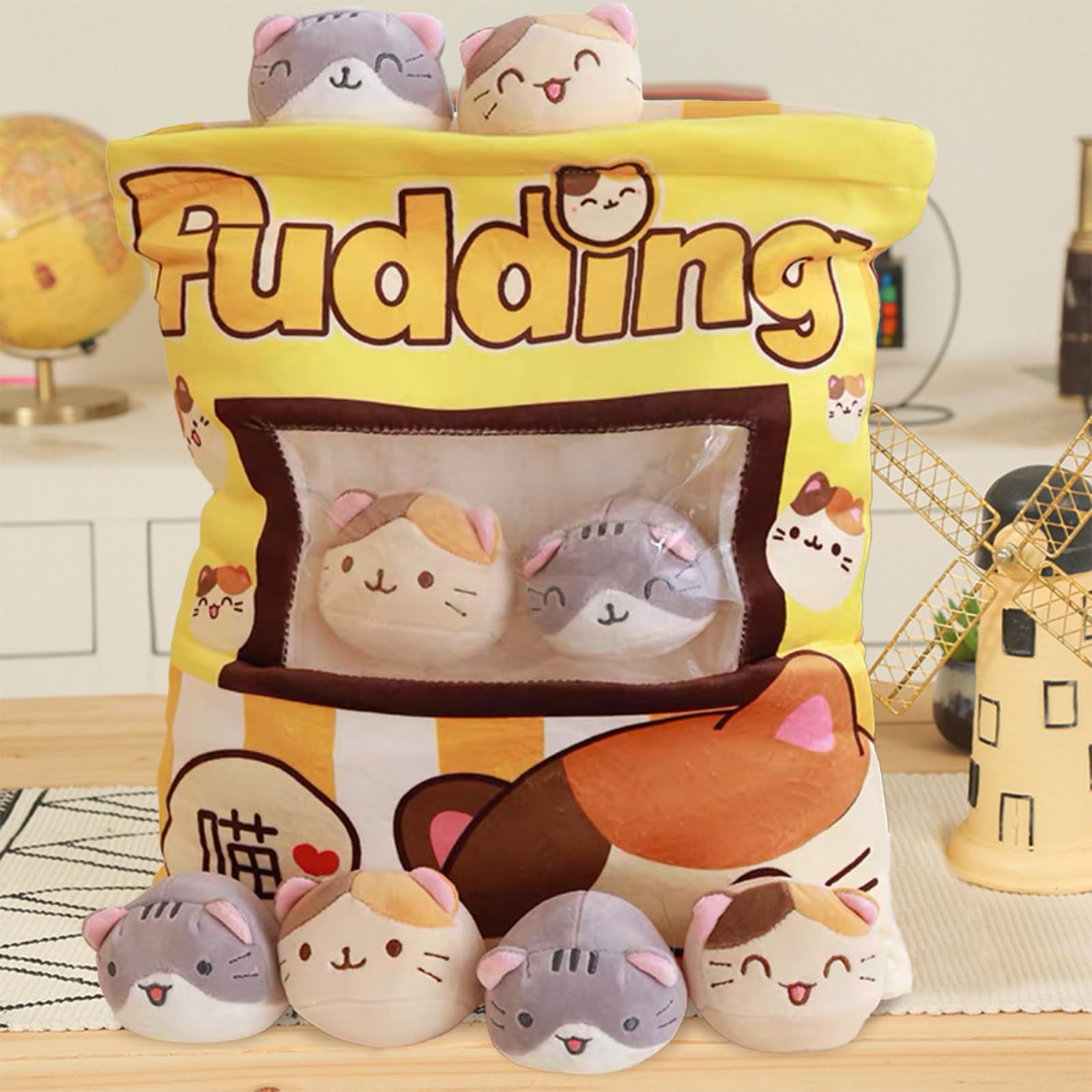 MeHoo Pudding Dog Pillow Plush, Cute Snack Pillow Stuffed Animal Toys