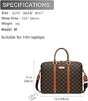 Vista 2 de Malirona Maletín para laptop, para hombres y mujeres, bolsa de hombro tipo mensajero, bolsa cruzada de viaje, bolsa de negocios para laptop de 15