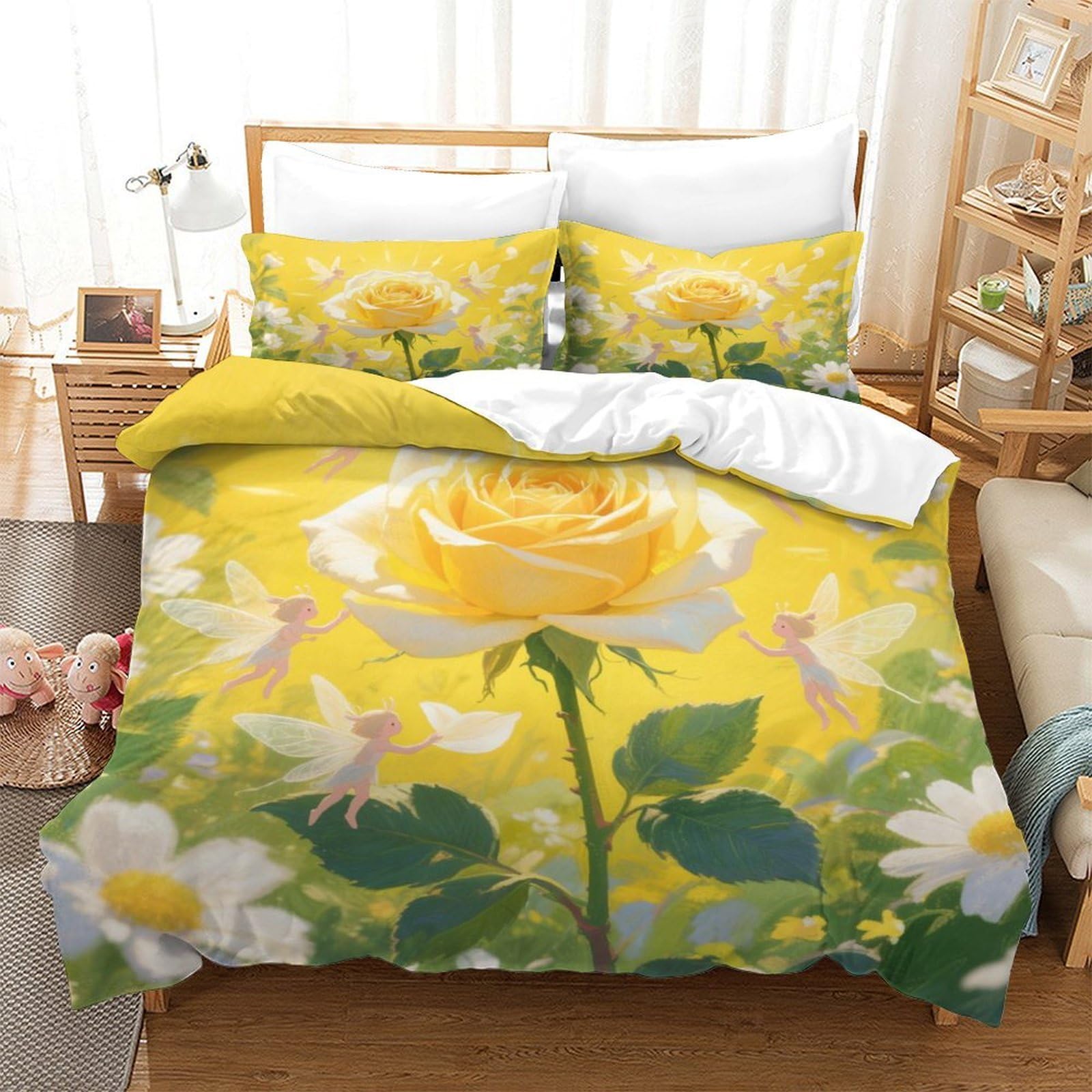 Linge de lit rose avec fermeture éclair cachée parure microfibre douce 140x200