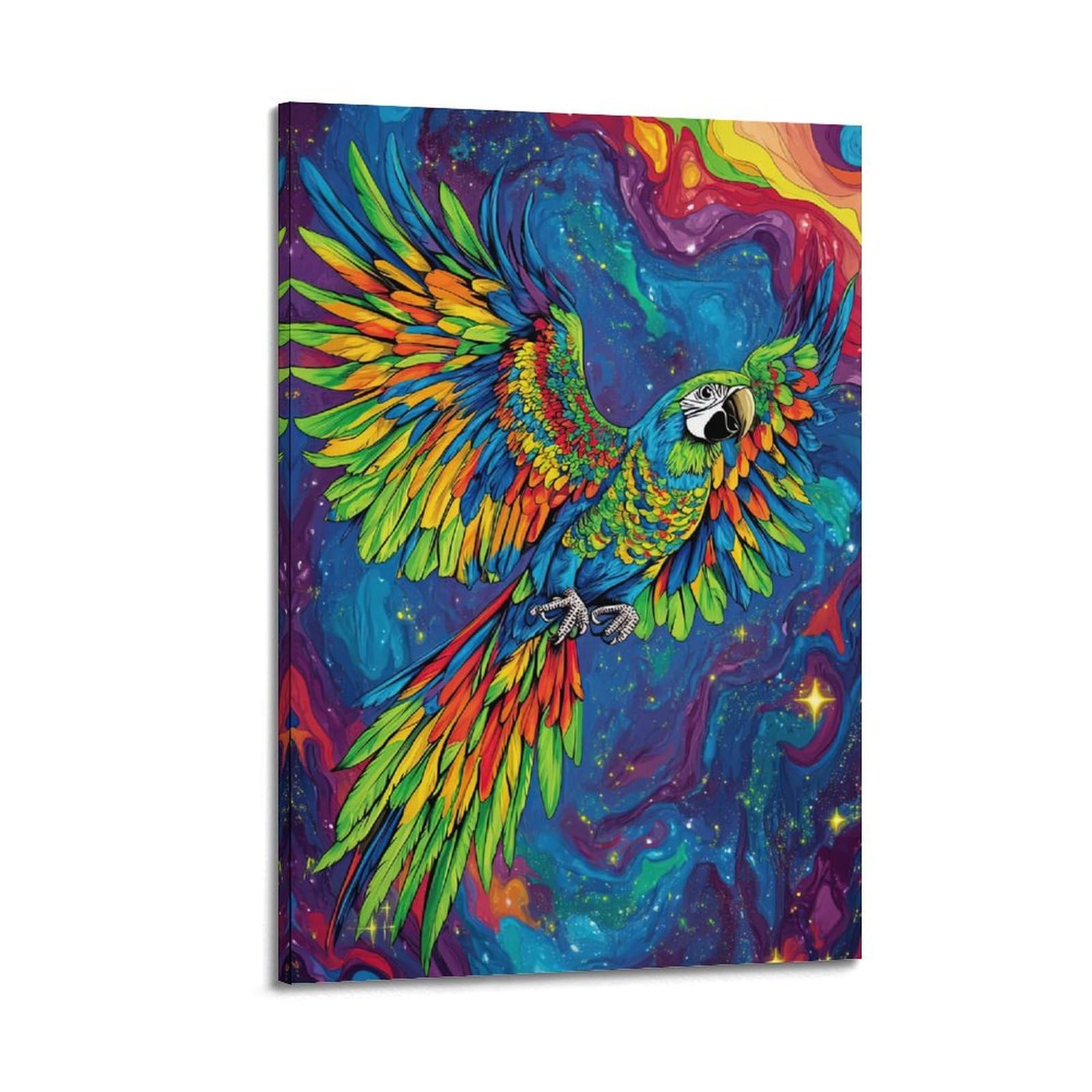 ZSZWHJ Animal Poster Parrots in The Sky Poster Decorative Painting Canvas Wall Posters And Art Picture Print Modern Family Bedroom Decor Posters 24x36inch(60x90cm)