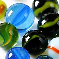 Vista 5 de Poplay - 50 hermosas canicas para jugar, varios colores (1 silbato gratis)