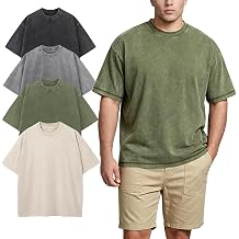 Arssm Big and Tall T Shirts for Men Acid Wash Oversized T-Shirts