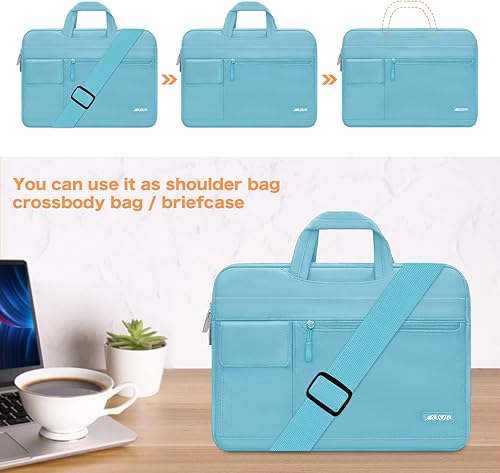 Miniatura 5 de MOSISO Bolsa de hombro para laptop compatible con MacBook AirPro, portátil de 13-13.3 pulgadas, compatible con MacBook Pro de 14 pulgadas M3 M2 M1