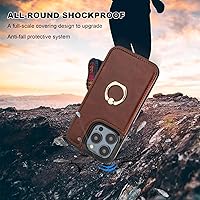 Vista 7 de ONETOP Funda tipo cartera para iPhone 15 Pro con soporte para tarjetas, anillo de rotación de 360°, función atril con bloqueo RFID, piel sintética