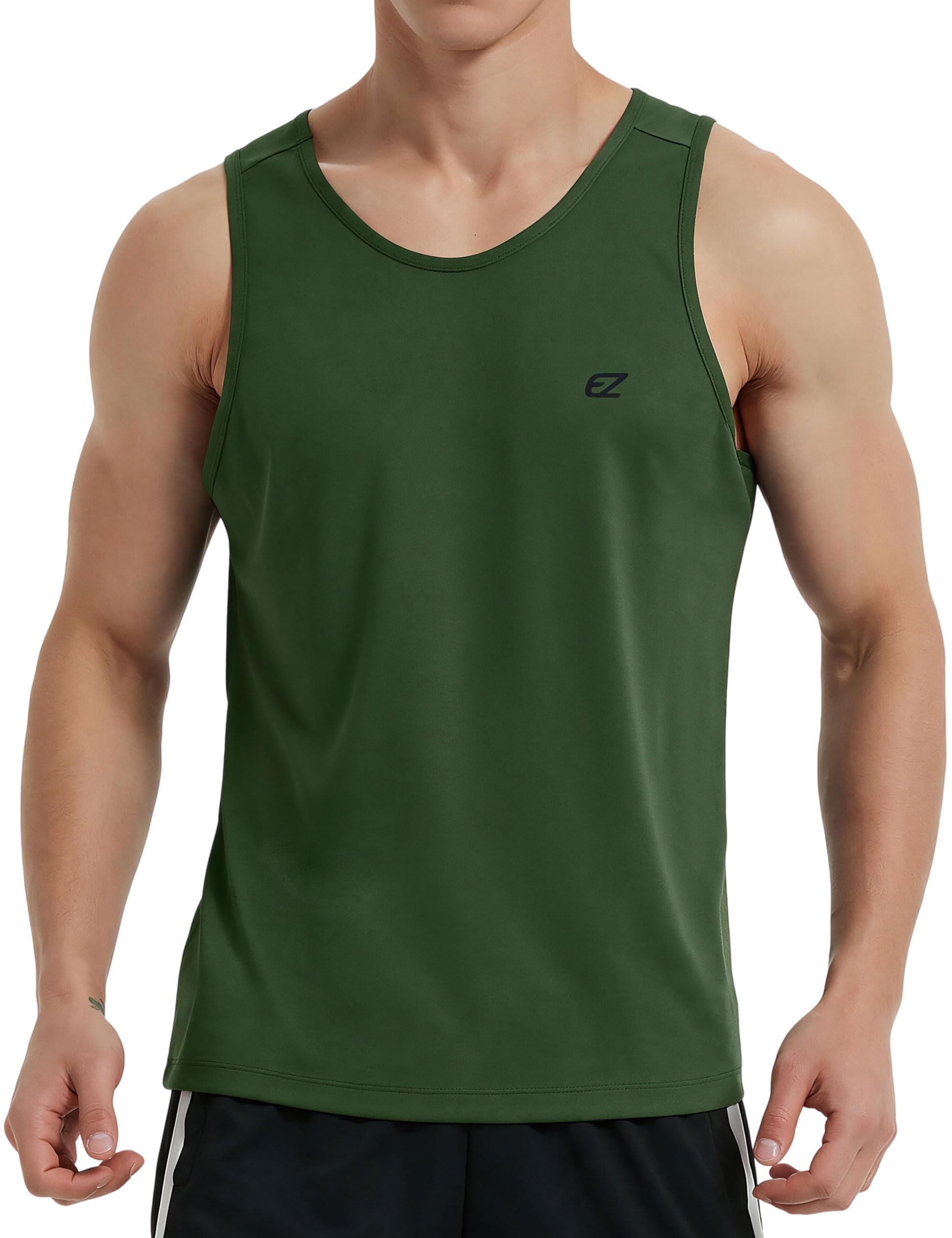 EZRUN Men's Quick Dry Workout Tank Top UPF 50+ Sweat-Wicking Gym Shirt