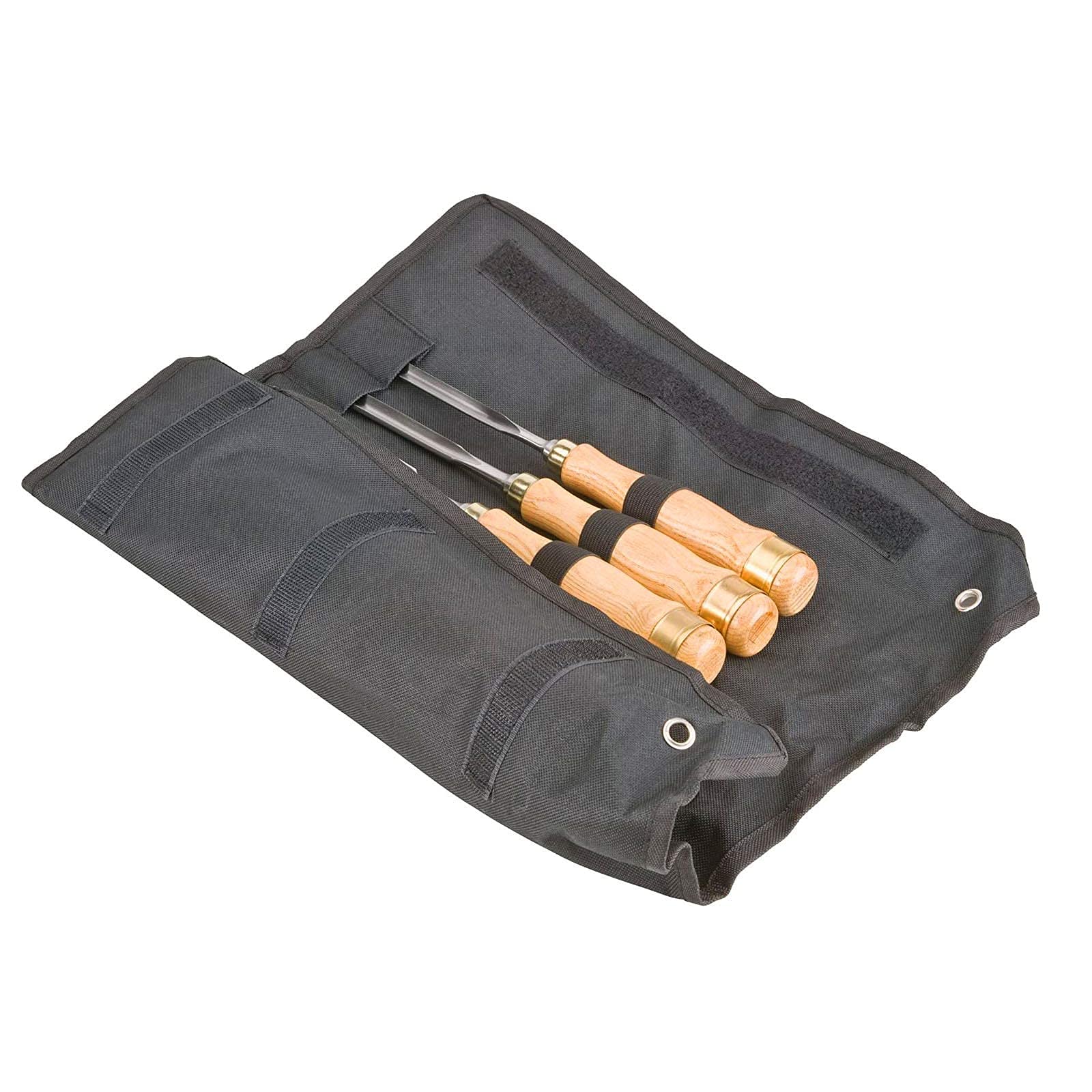 Equipo de carpintería para tallar gubia con Hojas de Acero al Cromo vanadio y Mangos de Madera Dura, Juego de cinceles para Madera Profesional con Bolsa Enrollable para Herramientas