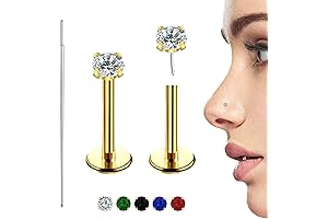 Gold Fake Nose Stud for Non-Pierced Nose