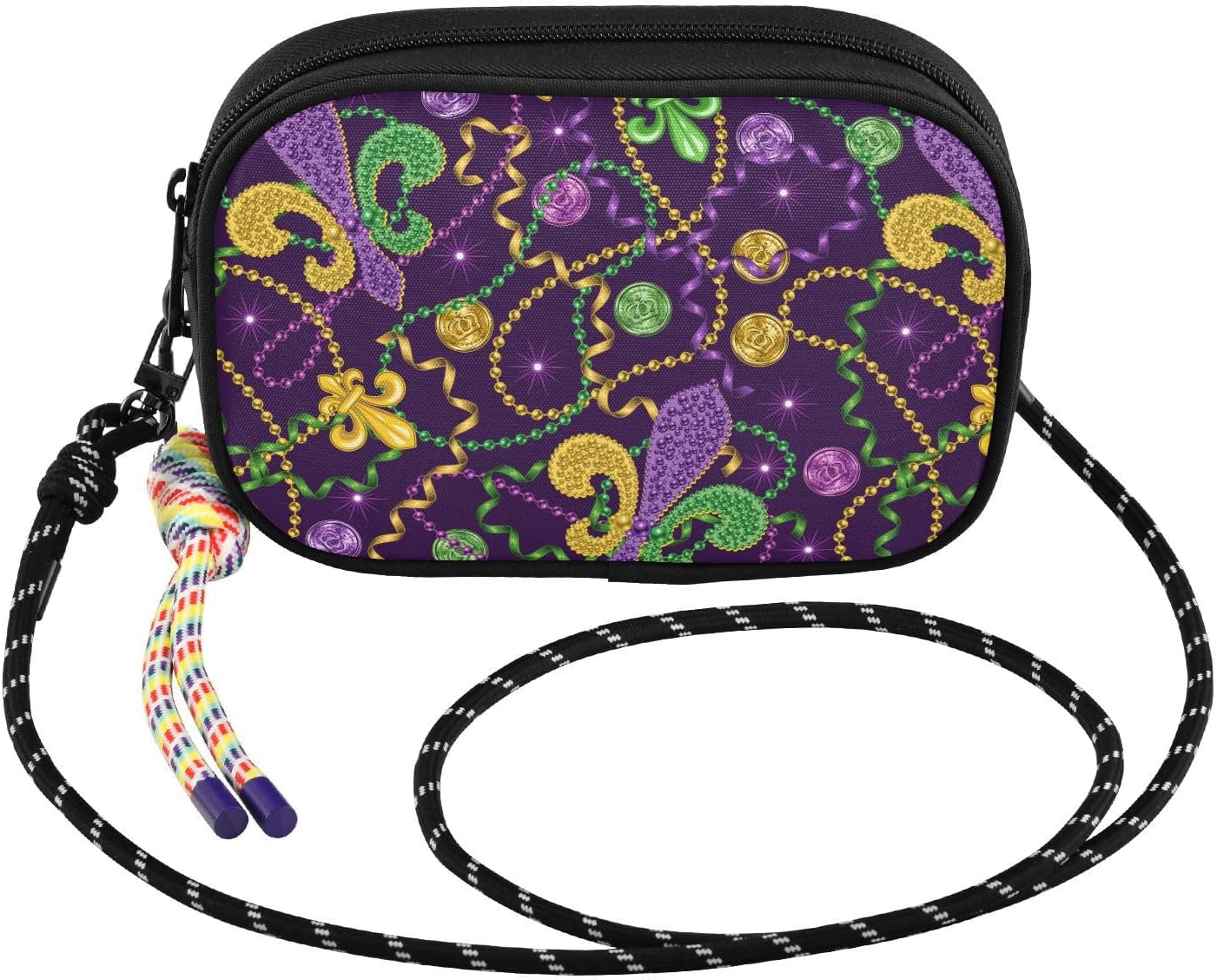 Mardi Gras Crossbody Bags for Women and Men Small Cross Body Purse Shoulder Handbags Travel Purses - Image 4