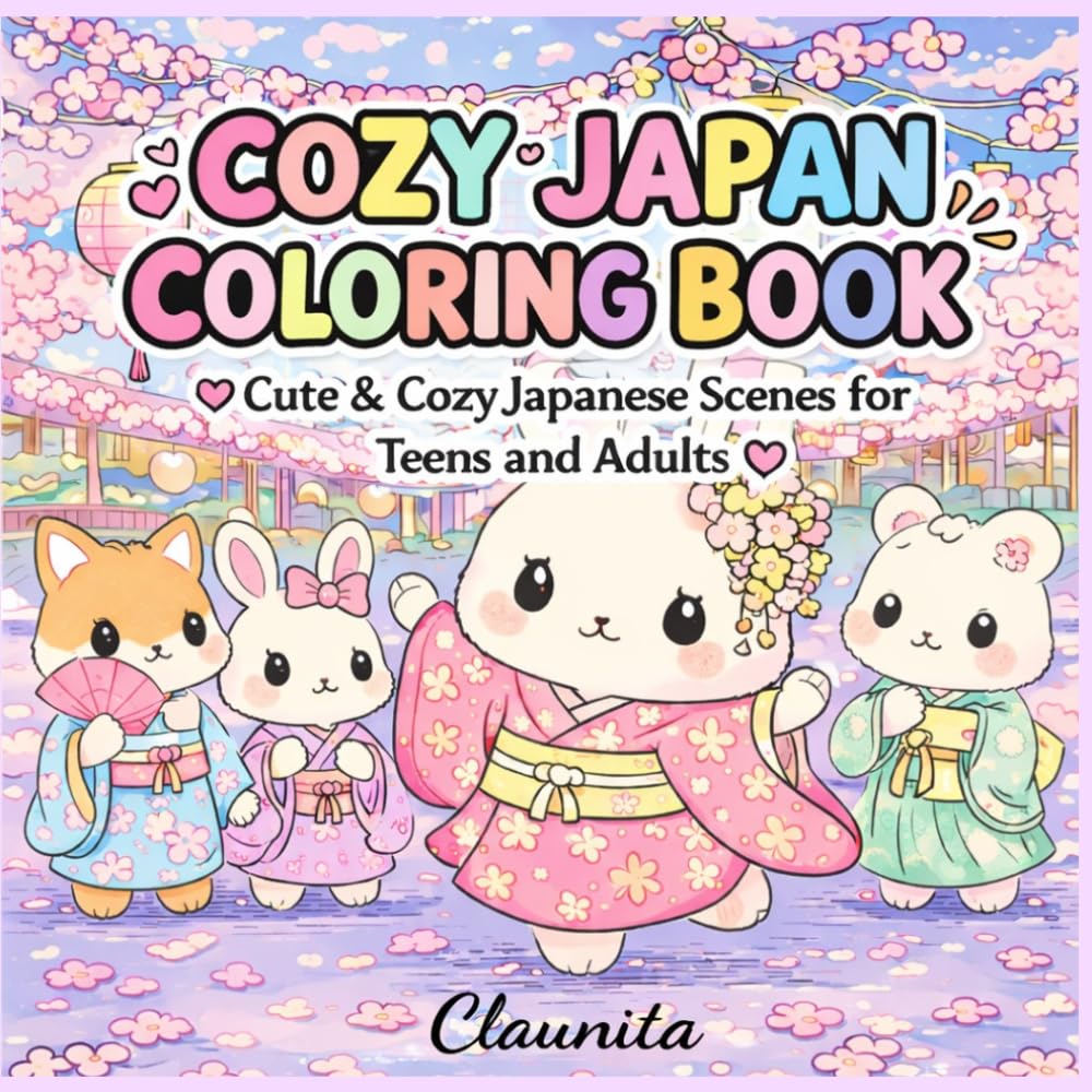 Cozy Japan Coloring Book: Cute & Cozy Japan Scenes for Teen and Adults