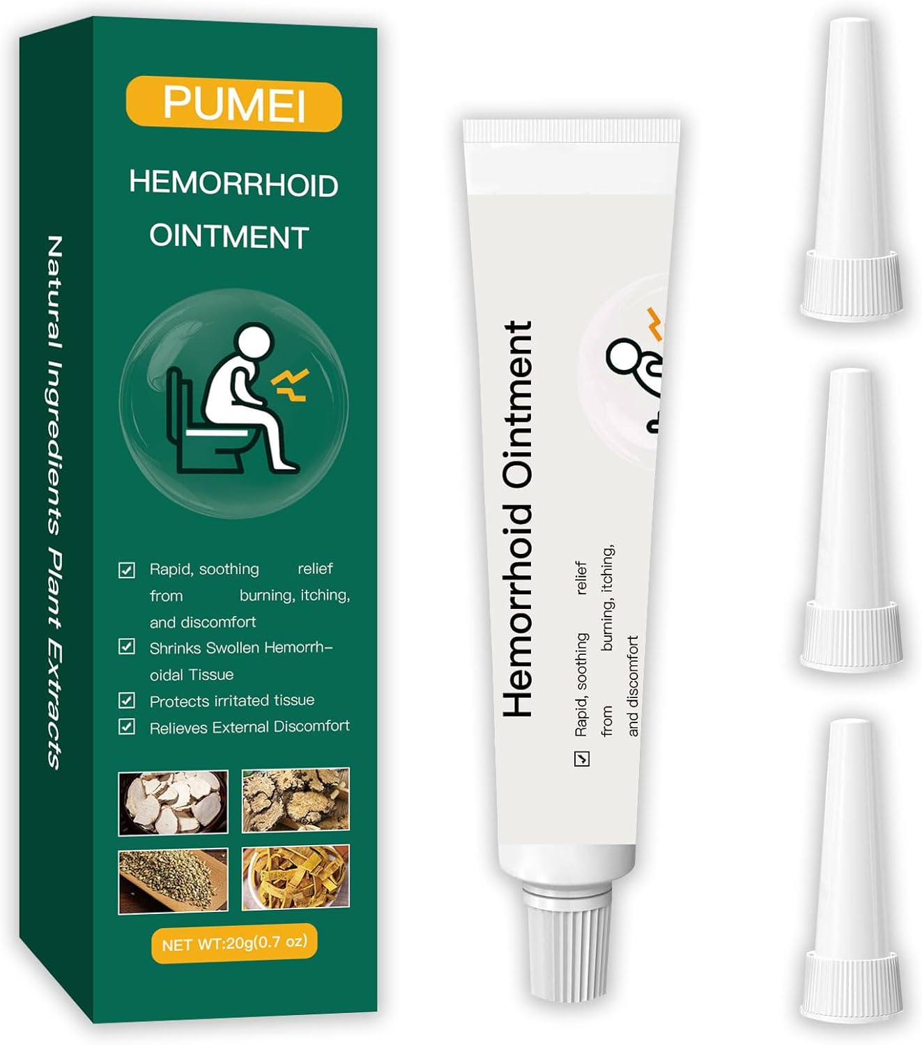 Pumei Hemorrhoid Cream,Herbal Hemorrhoid Ointment,Massage Hemorrhoids Ointment,for Men and Women Herbal Hemorrhoids Cream