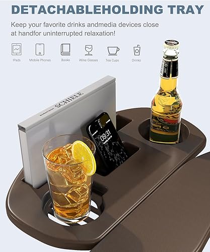 Miniatura 83 de Silla Adirondack ajustable con otomana retráctil, juego de 2, silla Adirondack plegable de polietileno de alta densidad con soporte para tazas