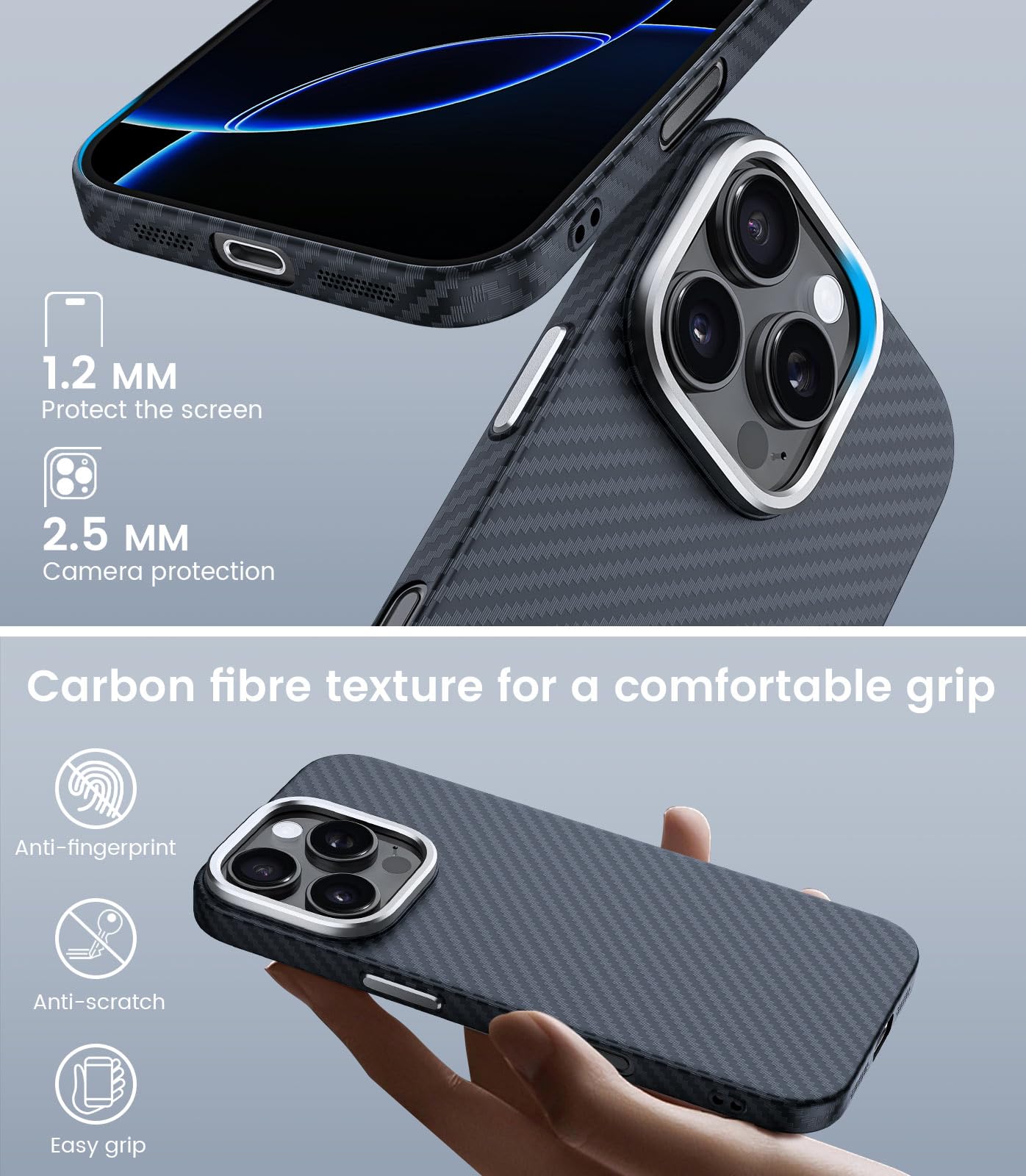 Custodia Magnetica IPhone 16 Pro Max In Fibra Aramidica - Ultra Sottile