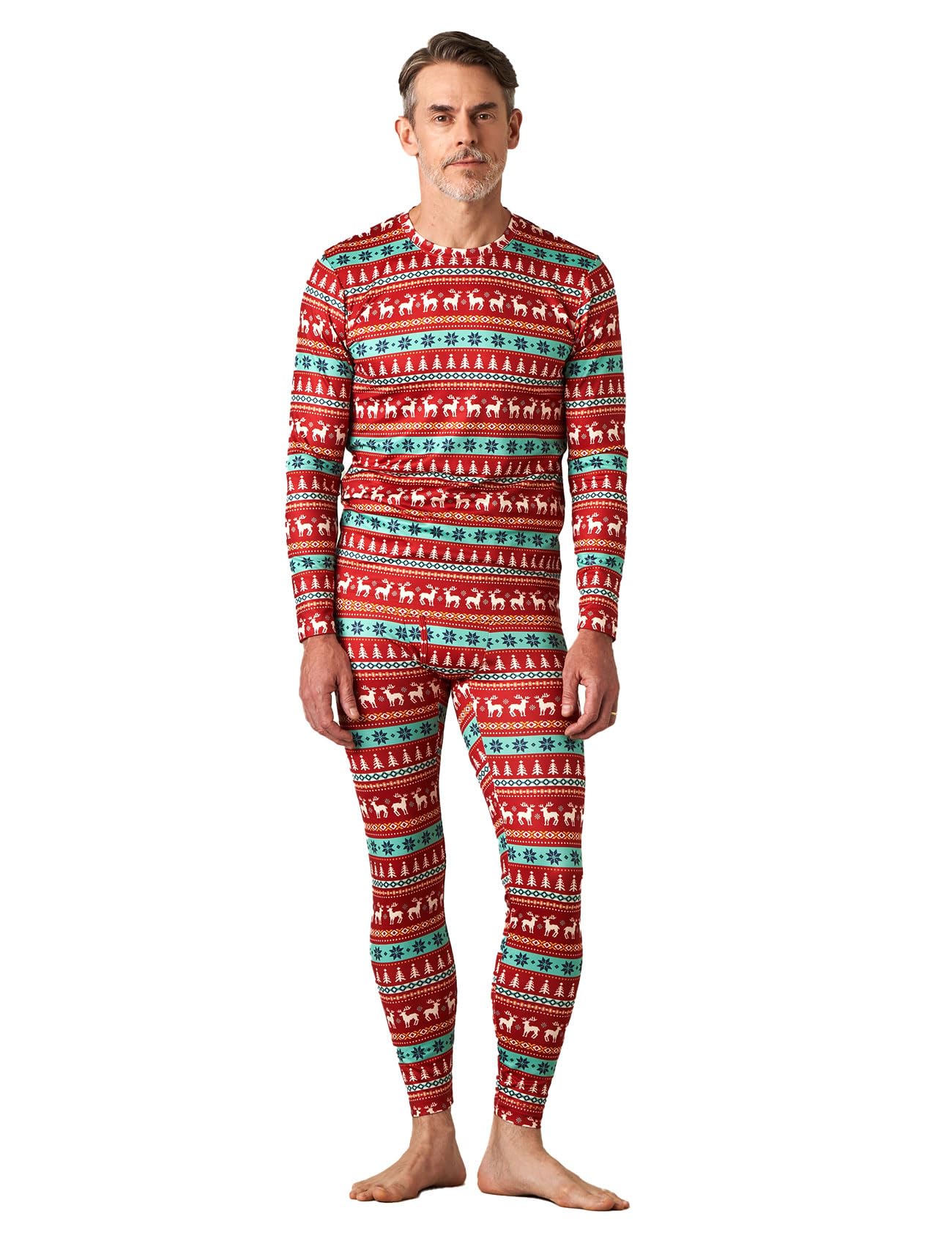 – Men's Fleece Lined Thermal Underwear Set, Light/Mid/Heavyweight Warm Long Sleeve Long Johns Top and Bottom, Base Layer Set M11/M57/M24