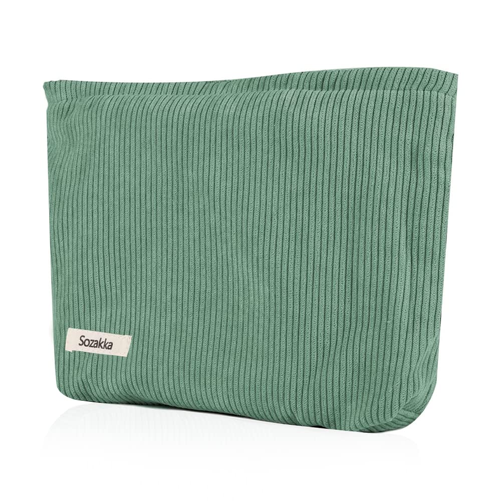 HMCEY Bolsas de Maquillaje de Lona Bolsa de Cosméticos con Cremallera Neceser de Maquillaje Monedero Carteras Bolso de Embrague Bolsa de Monedero para el Almacenamiento de Cosméticos,Bolsos Diarios-Verde