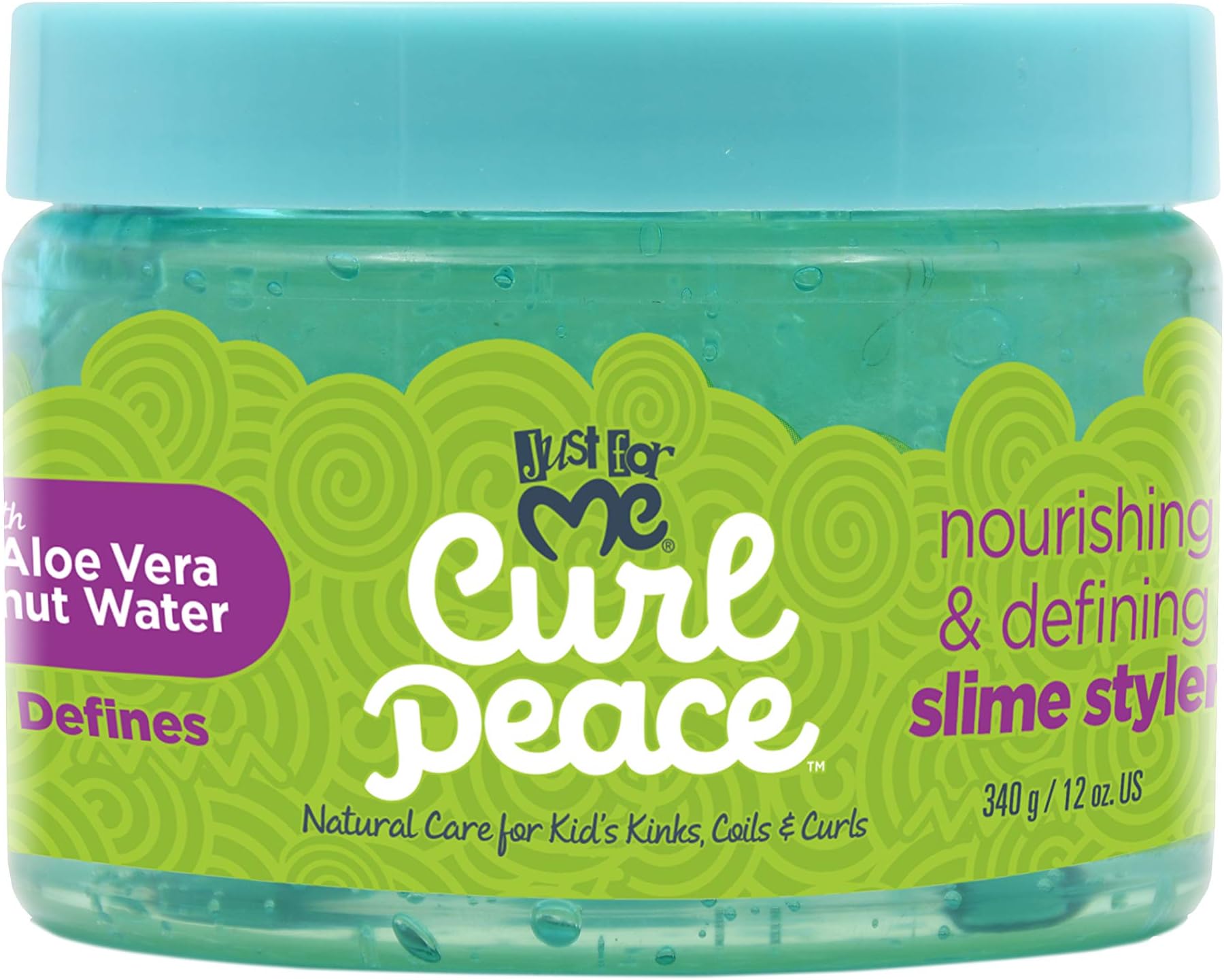 Just For Me Nourishing & Defining Slime Styler. Children’s weightless hair gel perfect for wash and go curl definition or texture setting. 12oz.