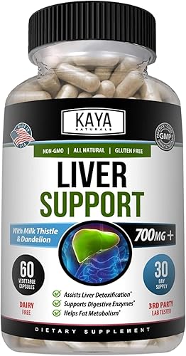 Kaya Naturals Liver Cleanse Detox & Repair - Suplemento de cardo mariano - Desintoxicación hepática para mujeres y hombres - Extracto de alcachofa y