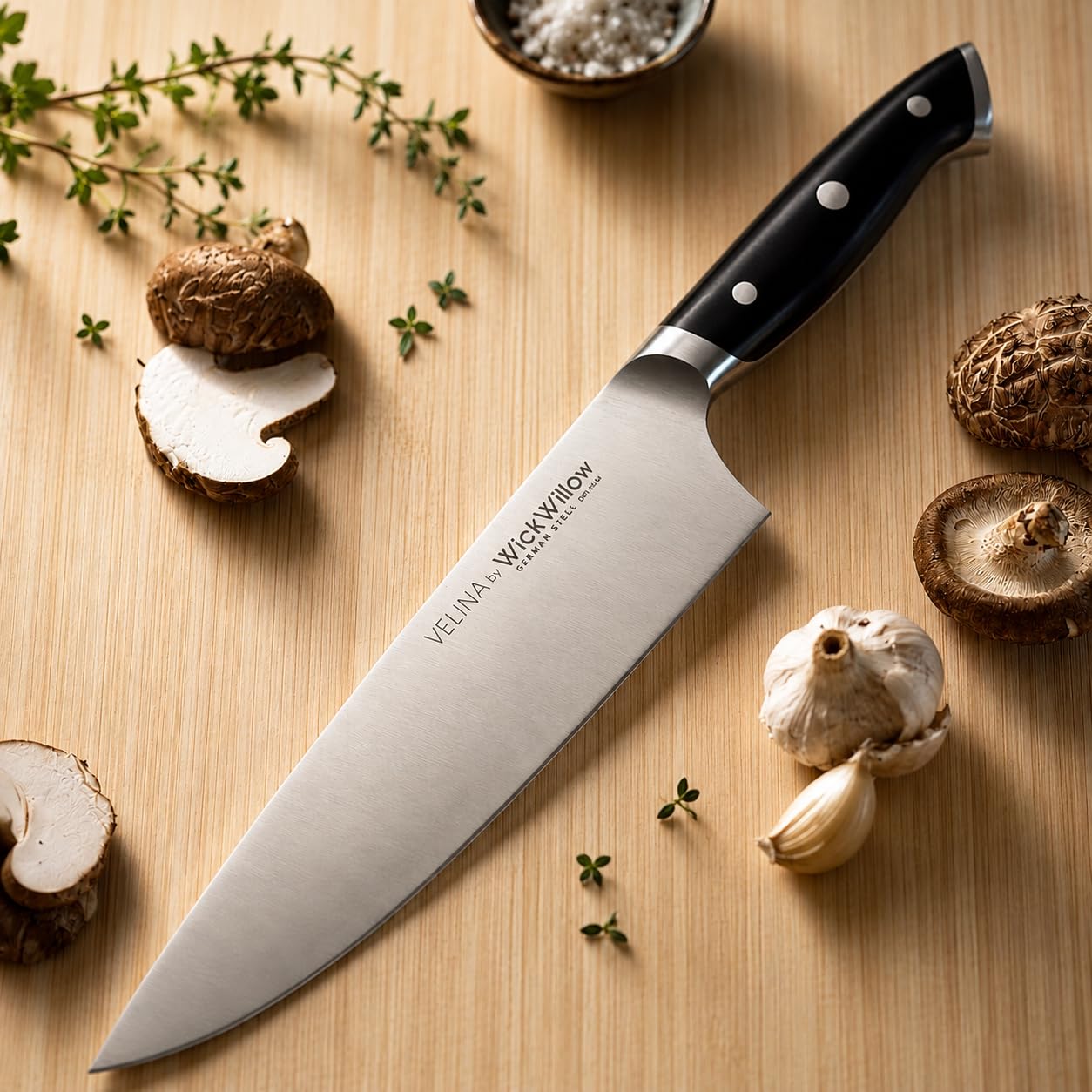 WICKWILLOW 8” Chef Knife – Ultra Sharp German Steel, Ergonomic Handle — Amazon image 6