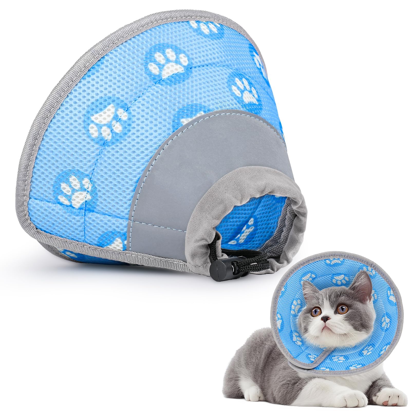 Flintronic Cat Cone Collar Soft, Adjustable Cat Recovery Collars & Cones to Stop Licking After Surgery, Pet Recovery Collar