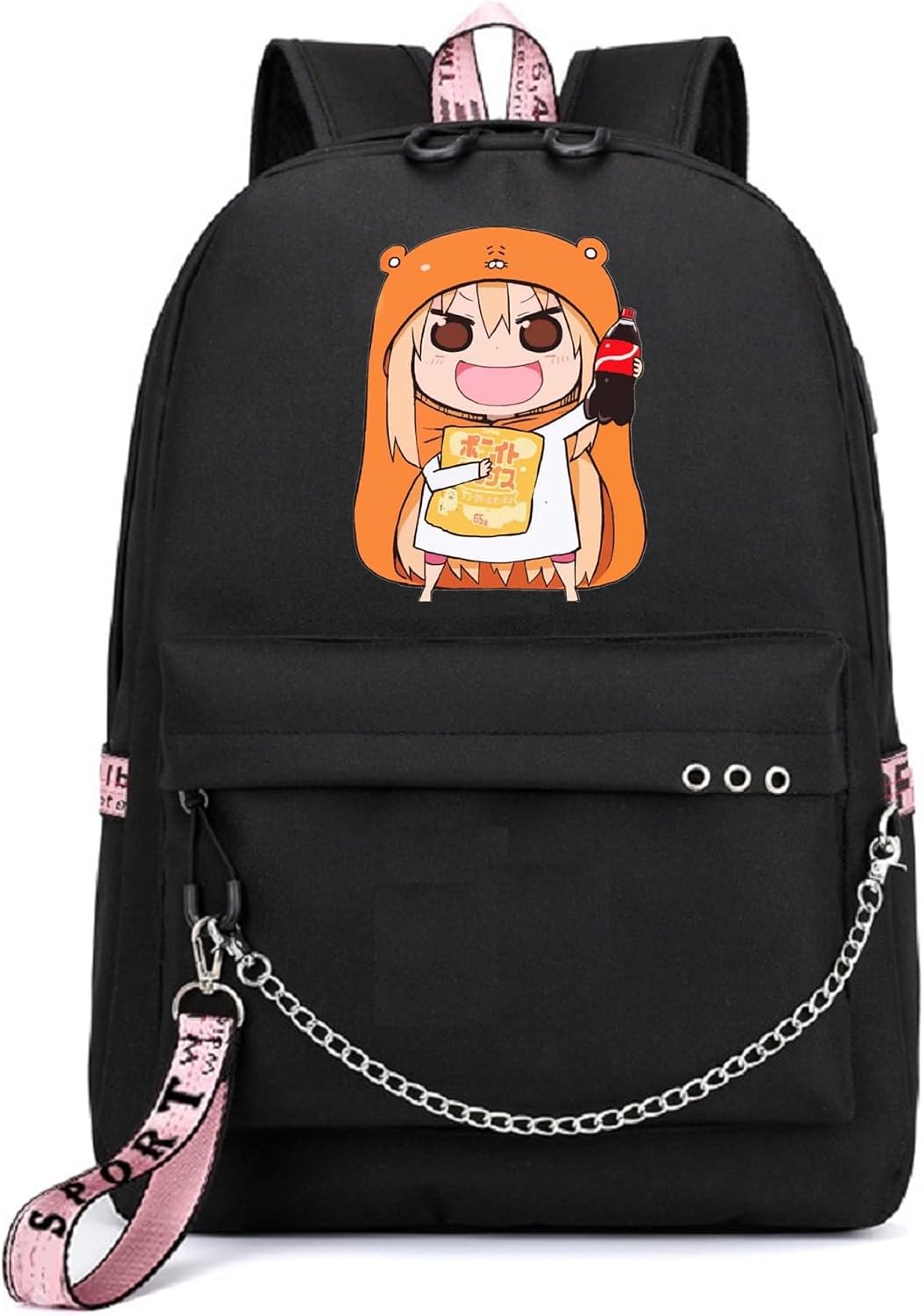 Anime Himouto! Umaru-chan Backpack School Bag DOMA Umaru Daypack Student Bag with USB Port