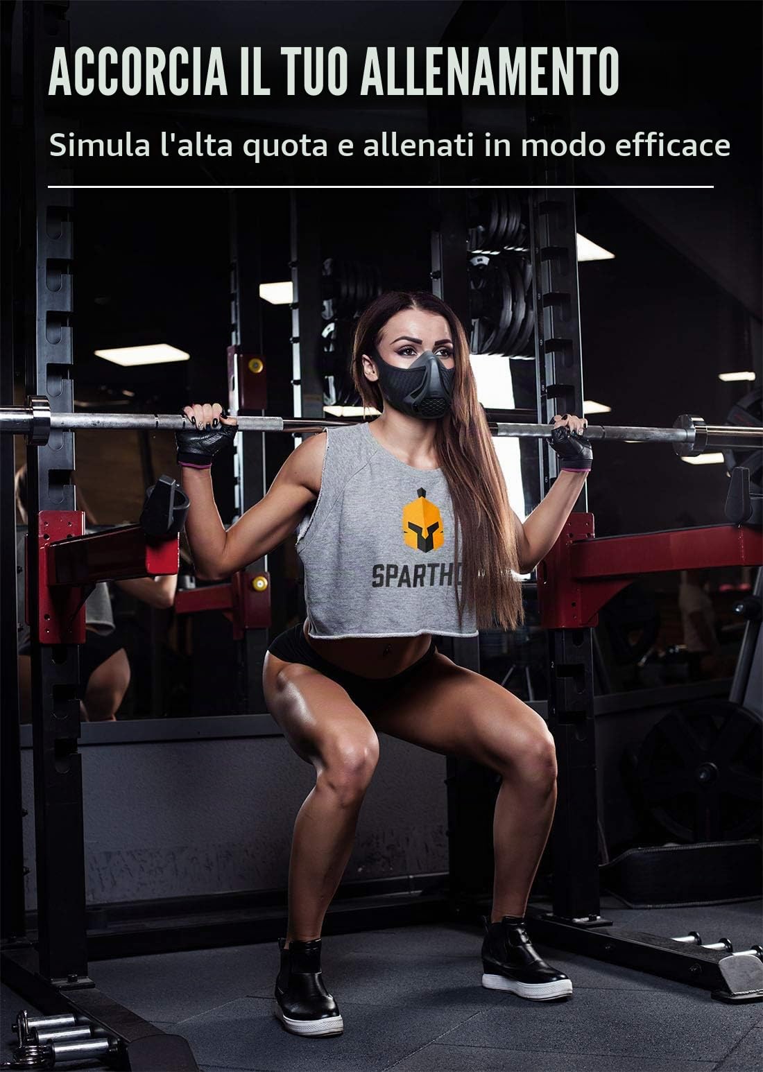 Sparthos - Maschera da allenamento con simulazione ad alta quota, per palestra, cardio, fitness, corsa, resistenza e allenamento HIIT [16 livelli di respirazione]