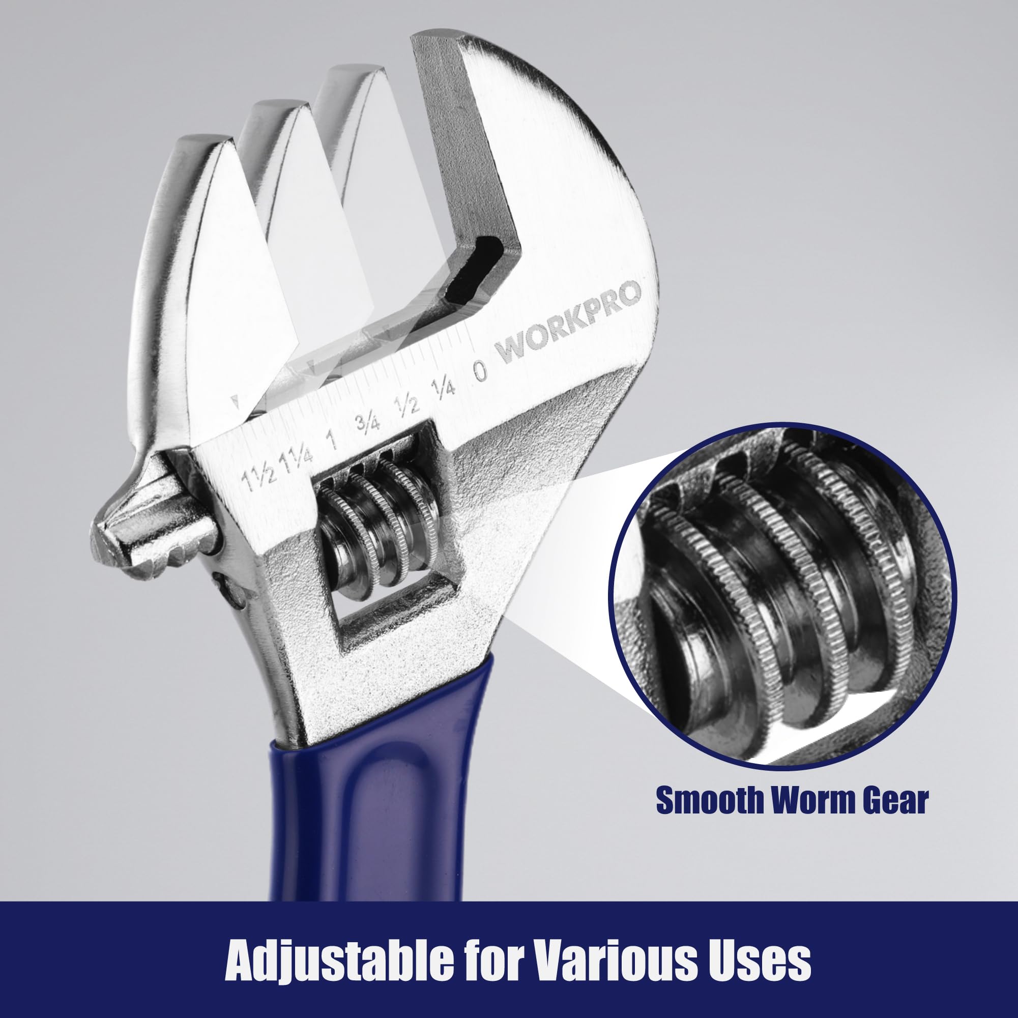 WORKPRO Adjustable Wrench Set - 4 Piece -5 WORKPRO Adjustable Wrench Set - 4 Piece -5