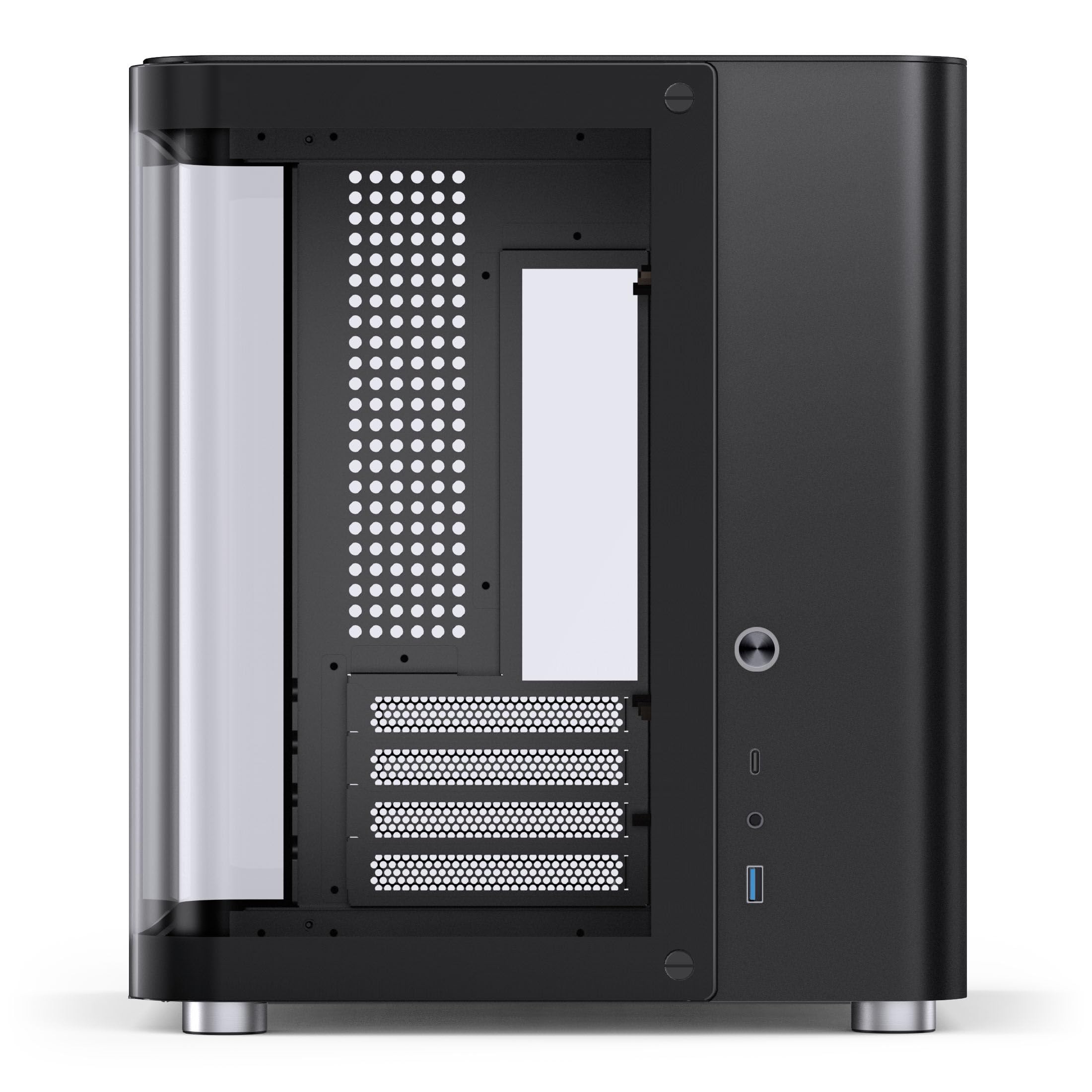 Jonsbo TK-1 2.0 Micro-ATX Case PC Nero – Mini-Tower con design a doppia camera, vetro temperato, supporto per radiatore da 240 mm e USB-C