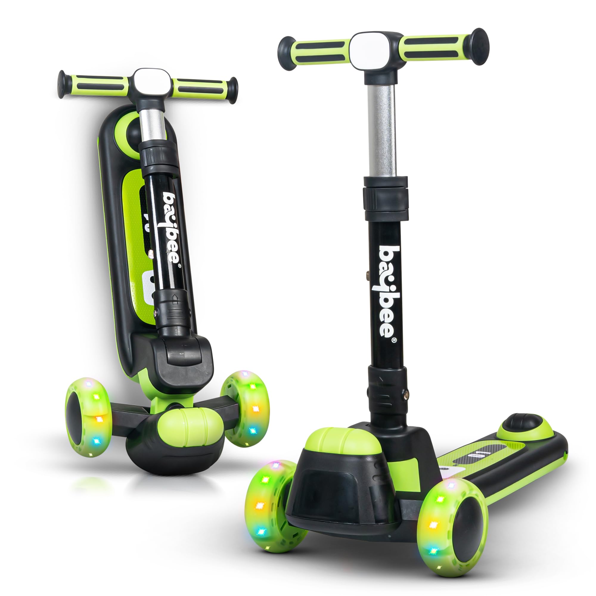 Baybee Cruze Skate Scooter for Kids, Smart 3 Wheel Kids Scooter with Height Adjustable & Music | Kick Scooter with LED PU Wheels, Rear Brake | Runner Scooter for Kids 2 to 10 Years Boys Girls (Green) (B0CNRYYXWX) Amazon Price History, Amazon Price Tracker
