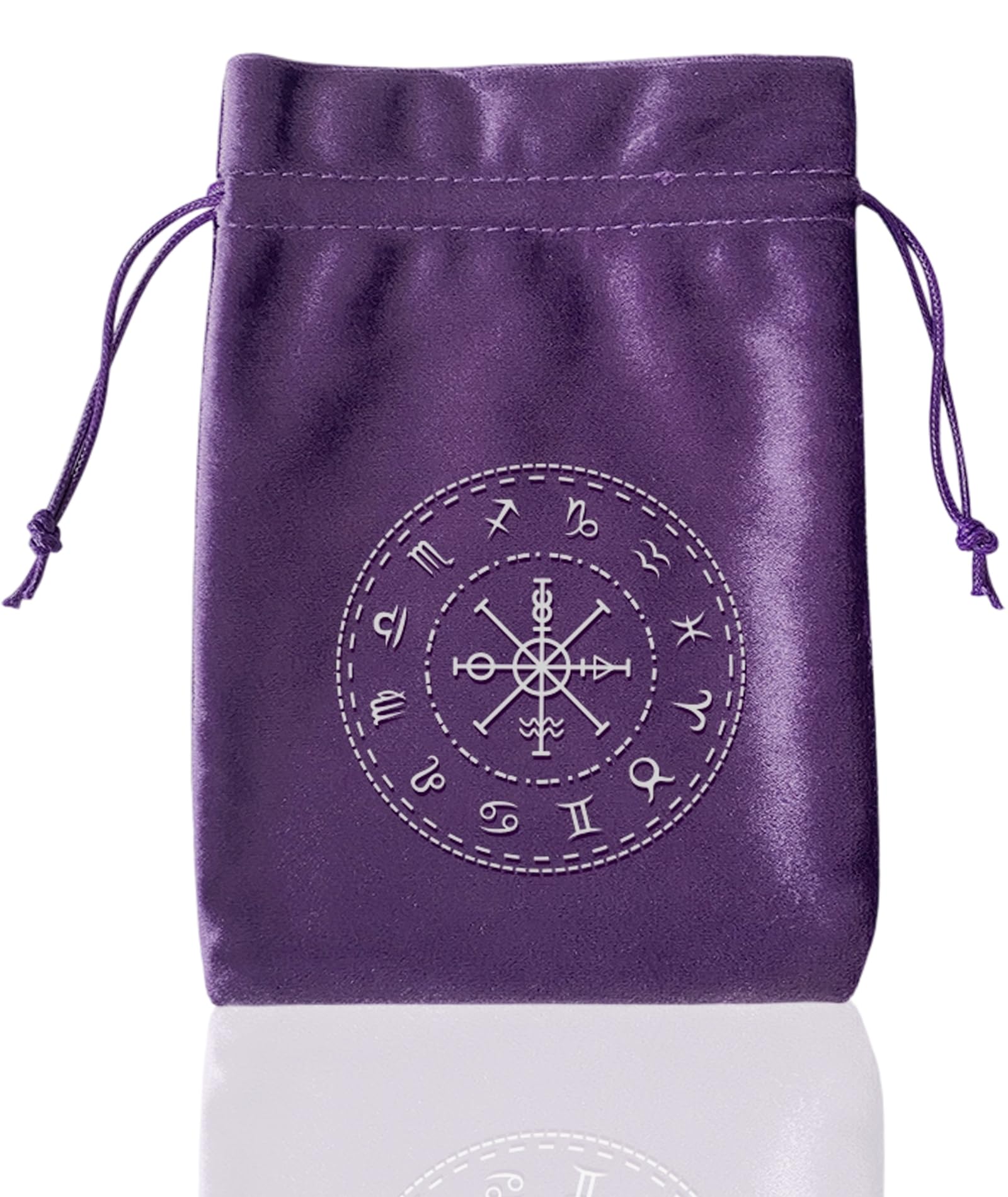 Tarot Accessories, Velvet Dice Bag for Tarot Deck Storage, Black and Purple Tarot Card Pouch with Drawstring, (13 * 18cm/5.11 * 7.08in) Gift Bag for Tarot Accessories 