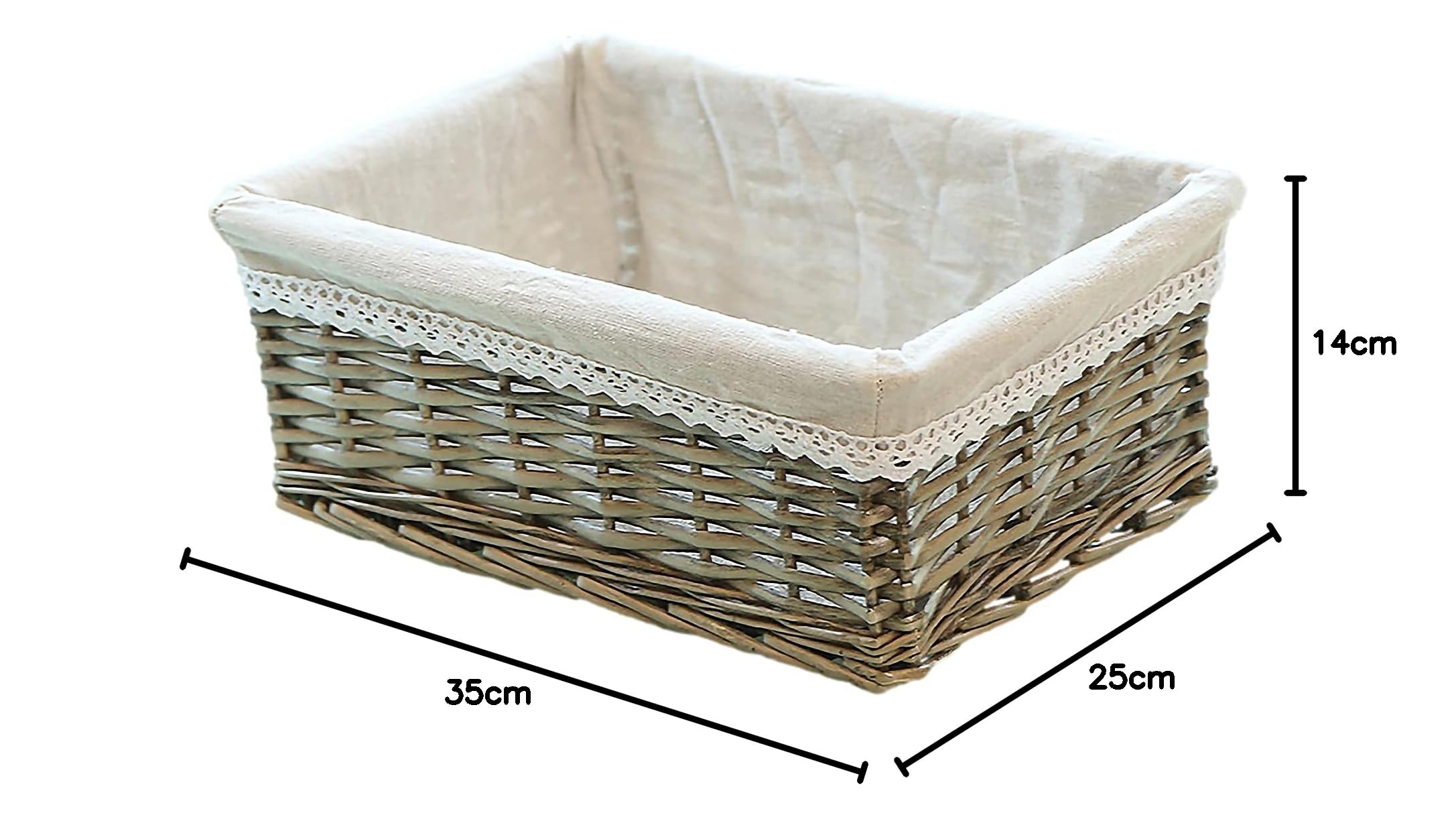 rismart Vimini Rattan Cestini per Servire Pane Spuntini Conservazione Fatto a Mano Decoro Ciotola Grigio