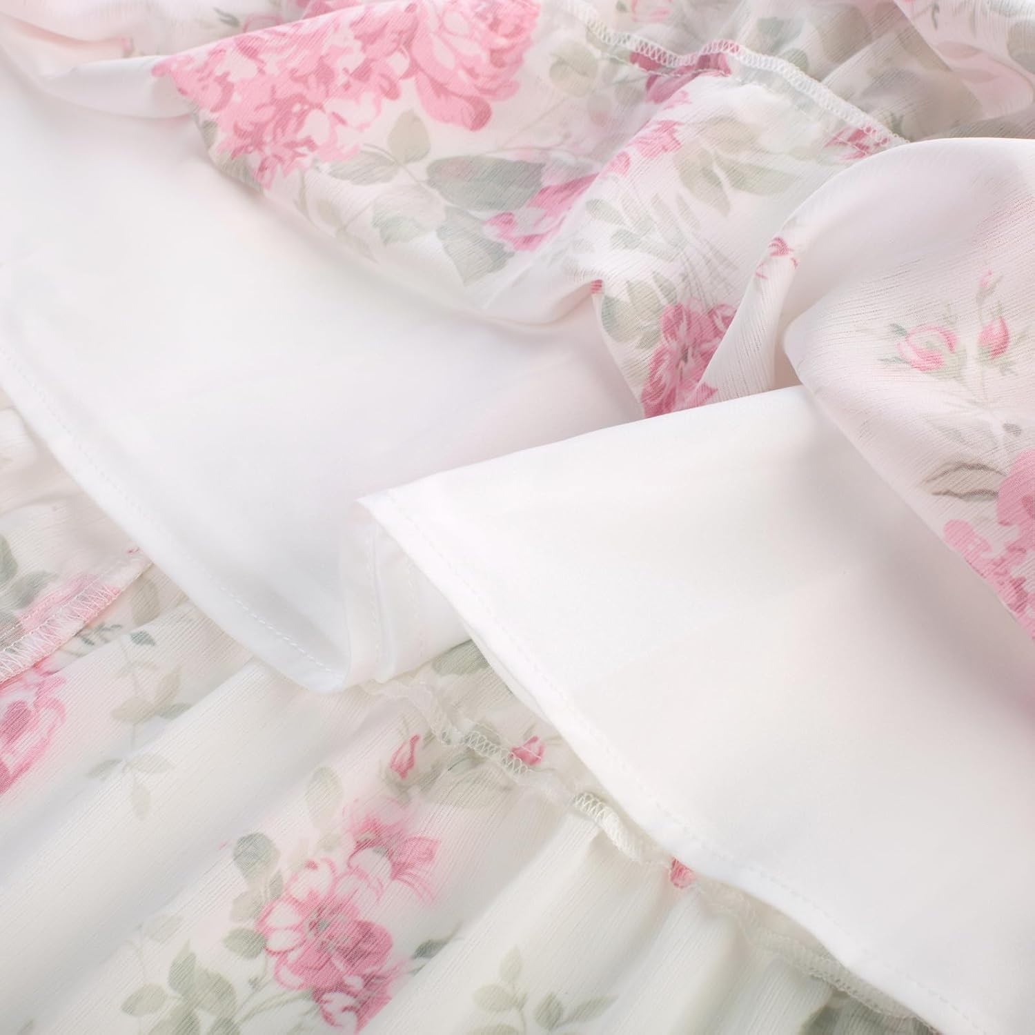 Scarlet Darkness Floral Maxi Long Skirts for Women Summer 2026 Tiered Skirt Flowy Boho Fairy Skirt with Pockets - Image 5