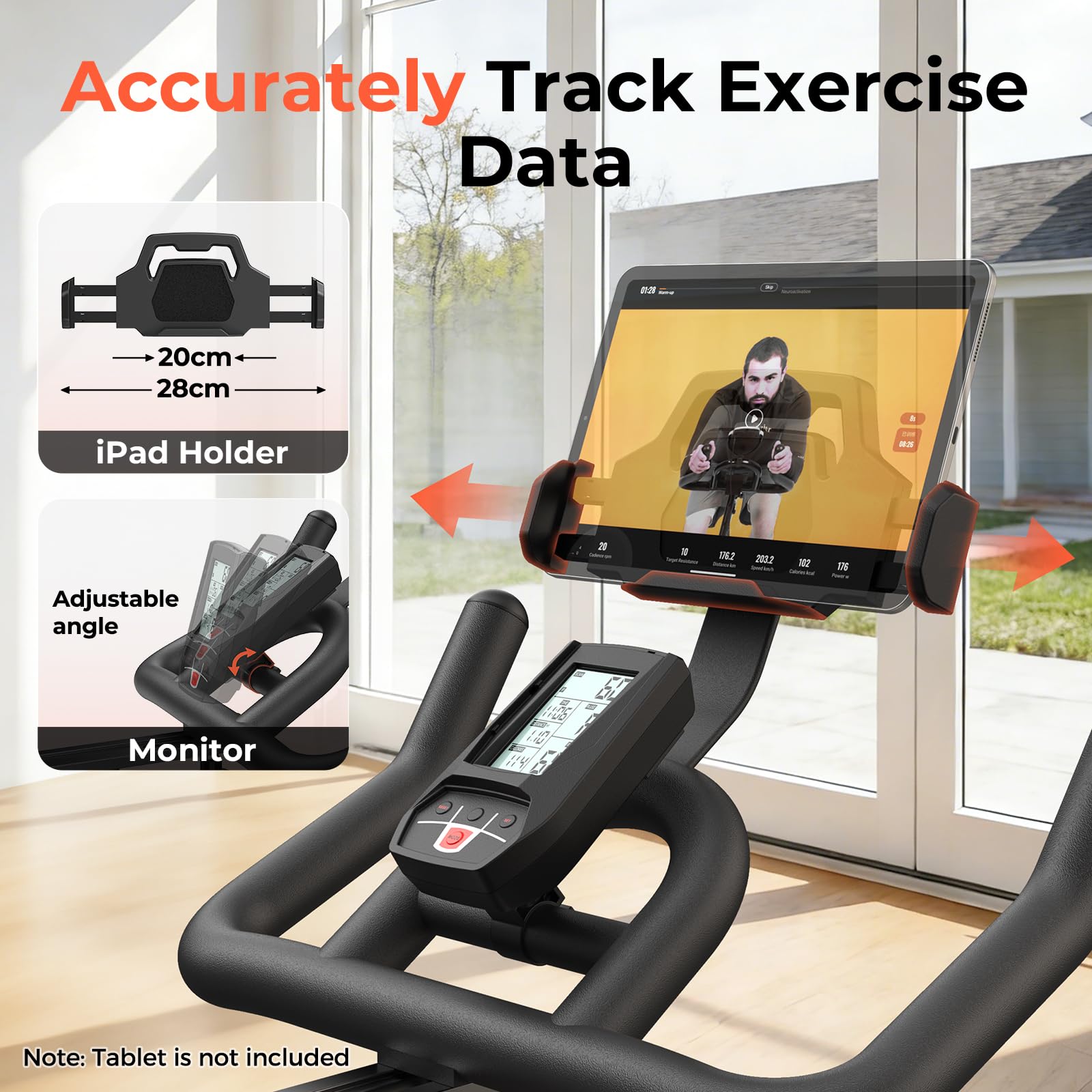 YOSUDA Heimtrainer, 2026 Neues Spin Bike mit Einstellbarem Magnetwiderstand, Leise Indoor Cycling Bike für den Heimgebrauch, LCD & App, Tablethalter, 80% vormontiert, Stationäres Fahrrad